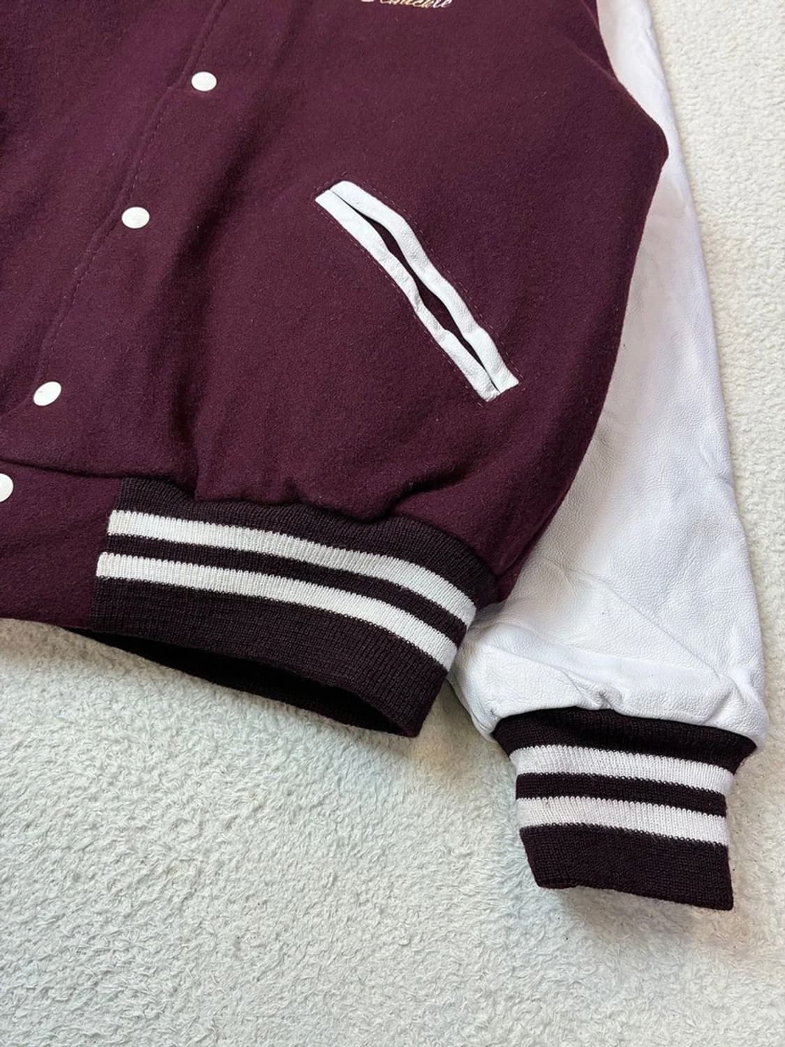 80's USA game Lockport 가죽 바시티 자켓 PN6016 상품이미지7