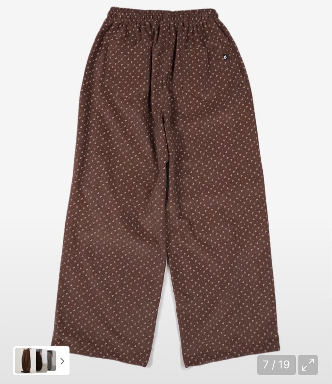 웬유무브 플로랄 코듀로이 와이드 팬츠 BROWN 상품이미지3