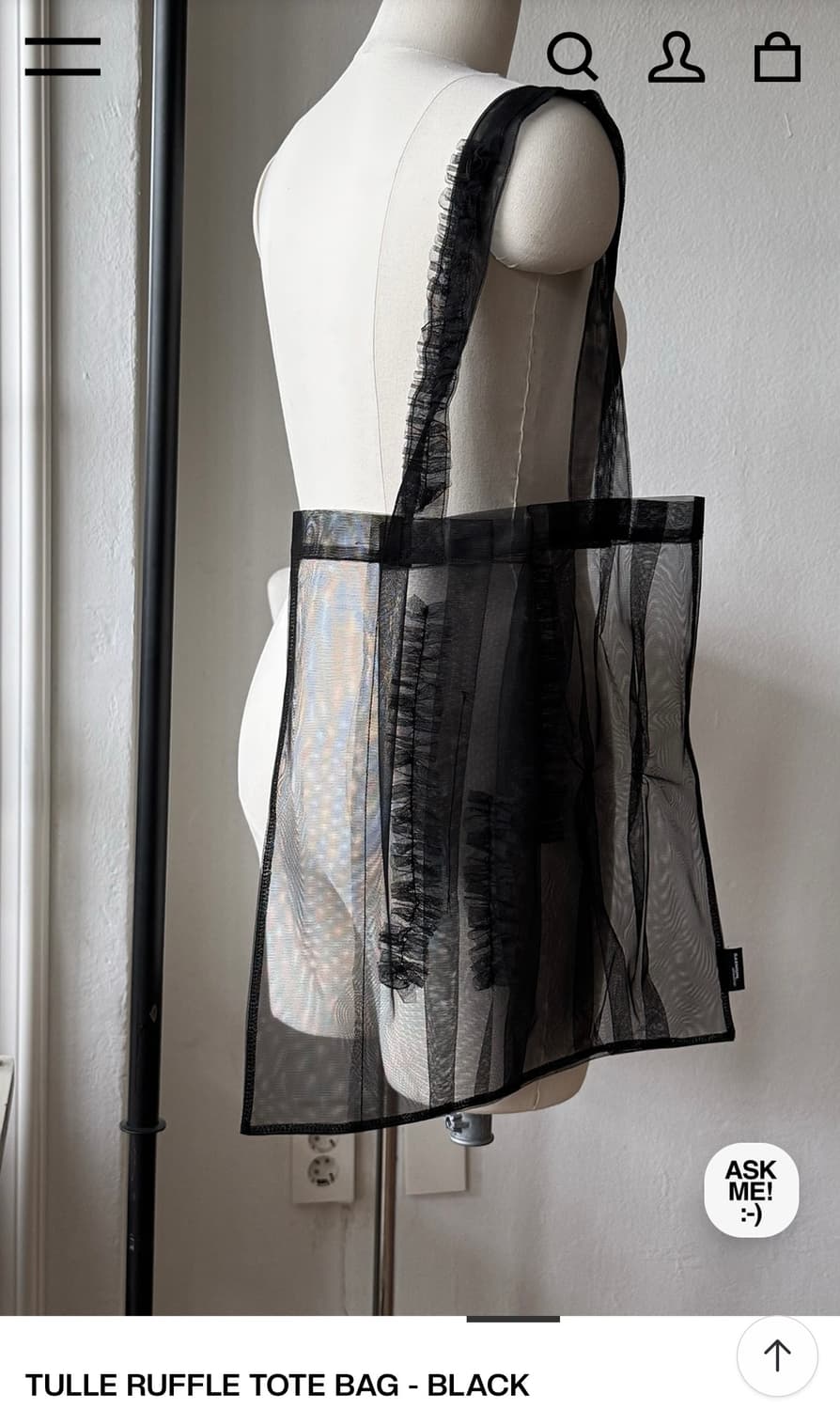 생긴스튜디오 러플 토트백 블랙 상품이미지2