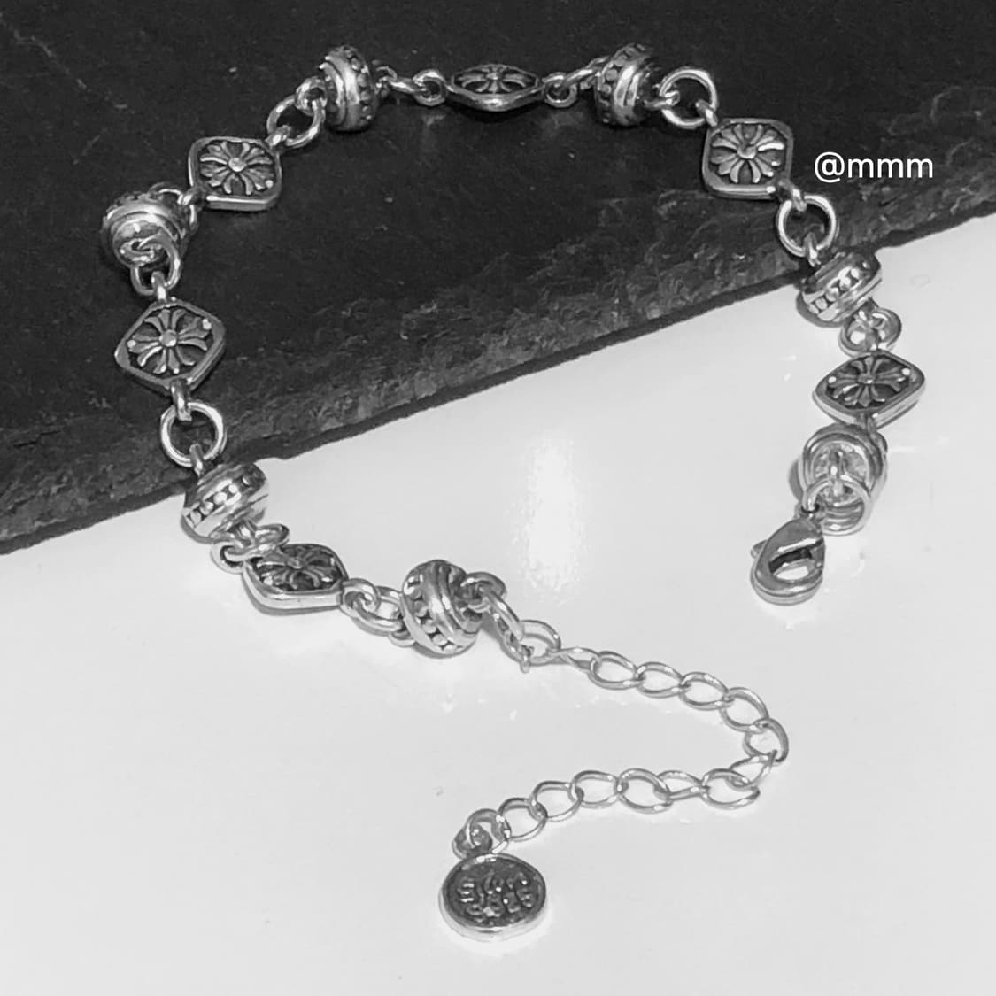 (Unisex) 크로스 크롬 체인 팔찌 상품이미지8