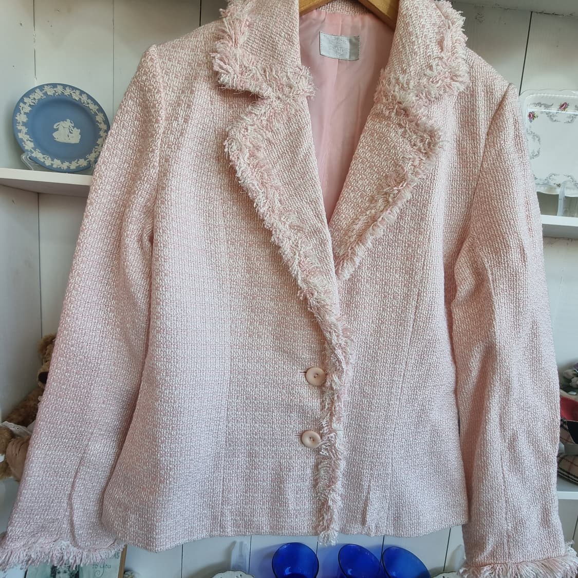 핑크 트위드 여성 자켓 상품이미지3