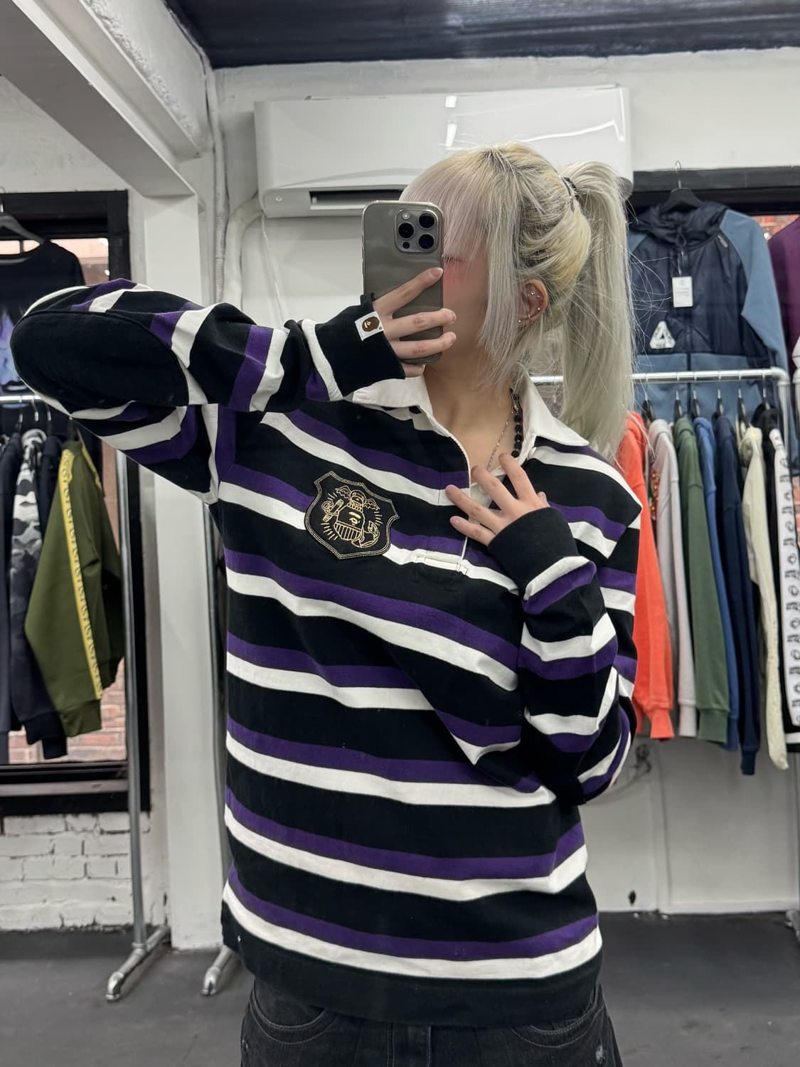 베이프 스트라이프 럭비 롱슬리브 상품이미지3