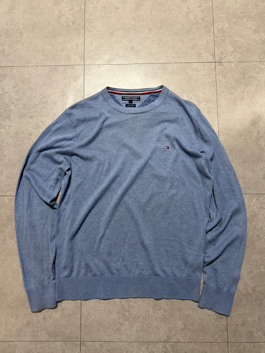 타미힐피거 빈티지 실크코튼  라운드넥 니트 100size   상품이미지1