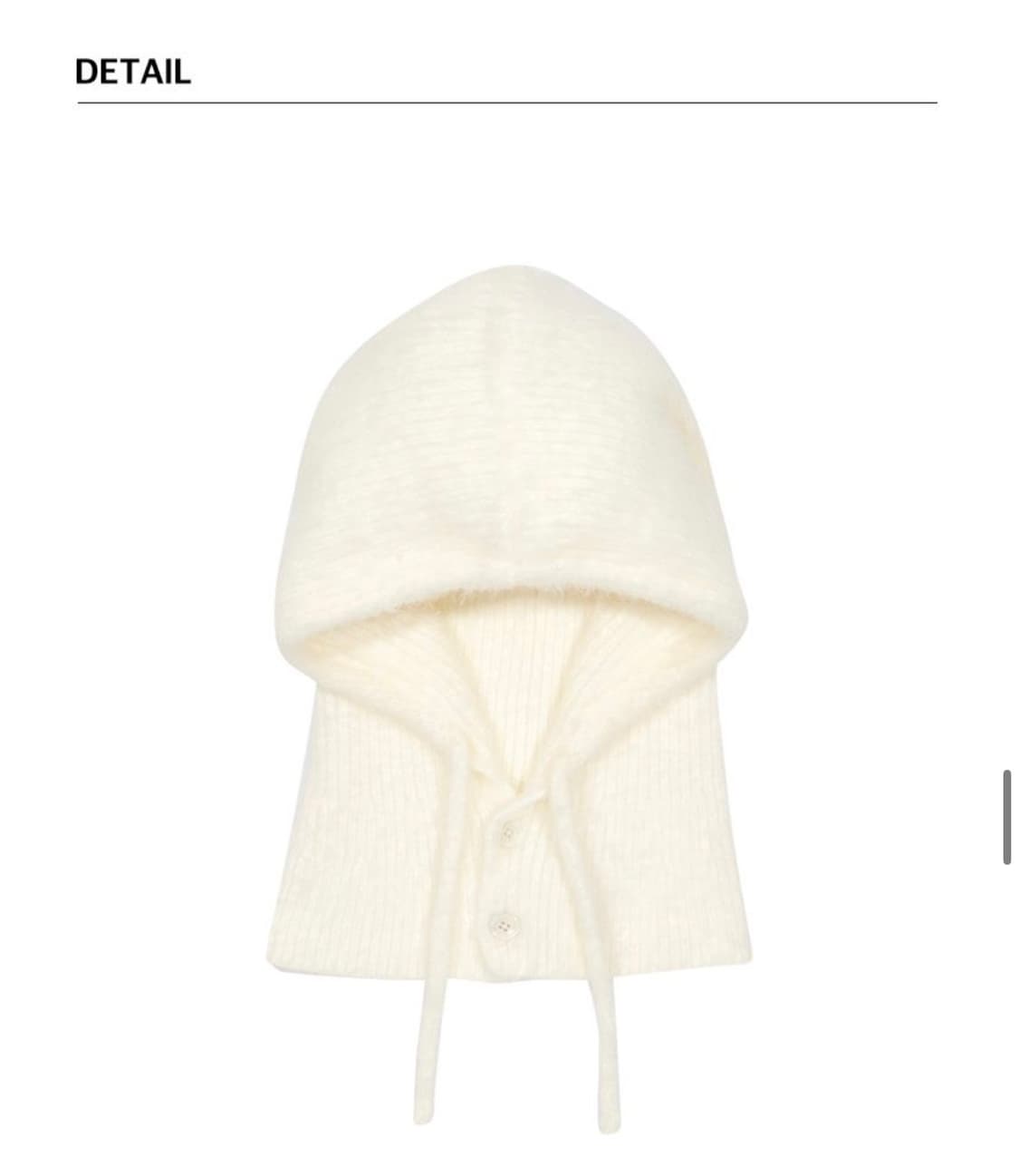 마가린핑거스 플러피 버튼 바라클라바 아이보리 상품이미지3