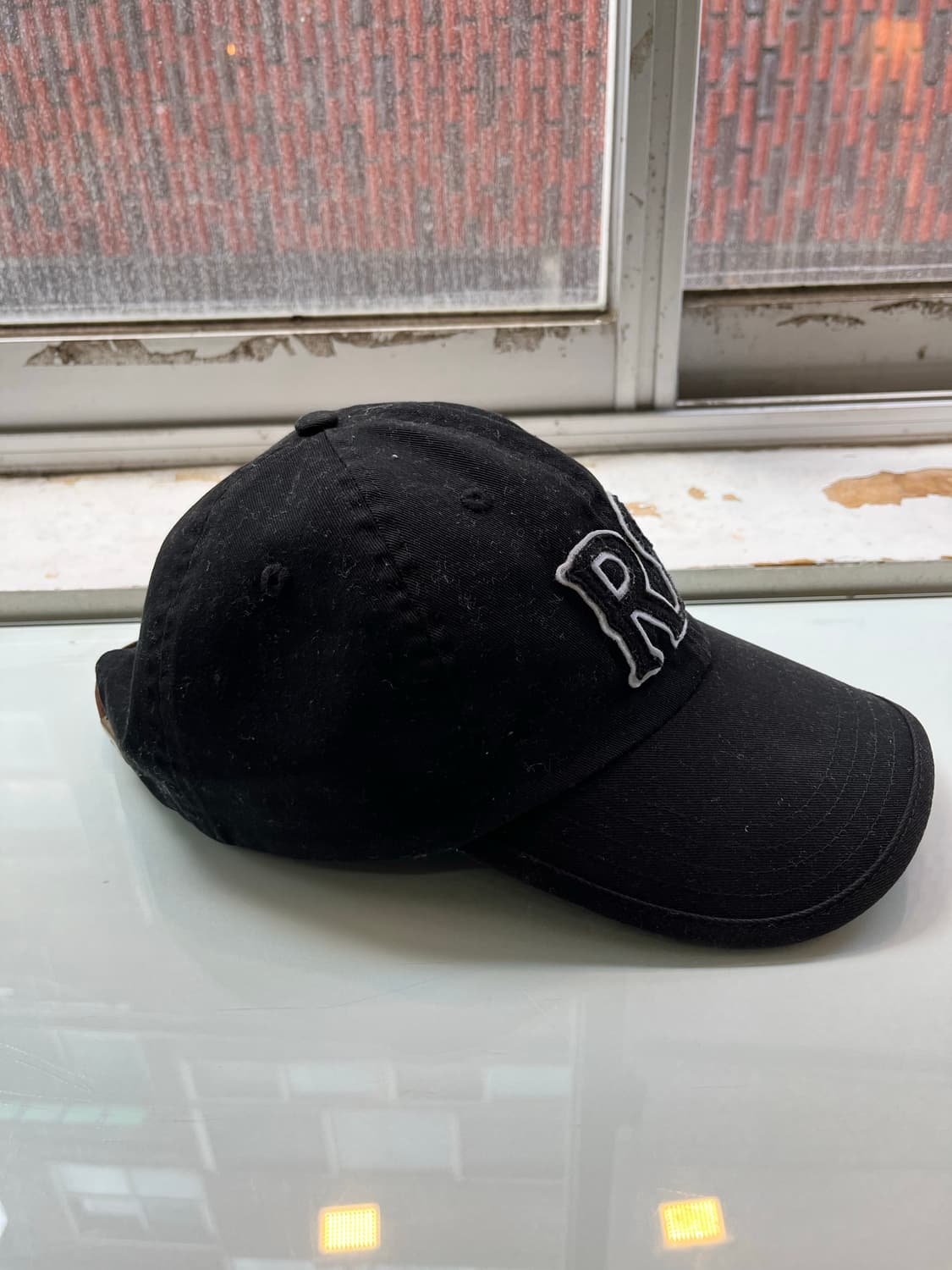 RRL 더블알엘 로고 볼캡 / 랄프로렌 빈티지 가죽 스트랩 모자 검정 상품이미지3