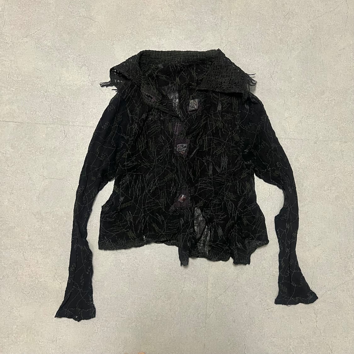 시스루 빈티지 자수 셔츠 상품이미지2