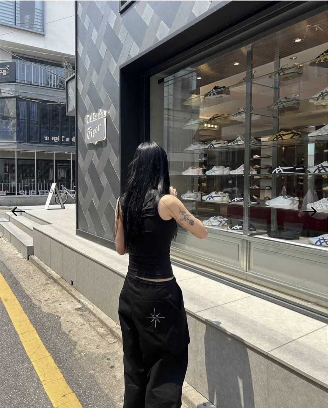 새상품 반택포)이네기 스트링 팬츠 바지 블랙 상품이미지4