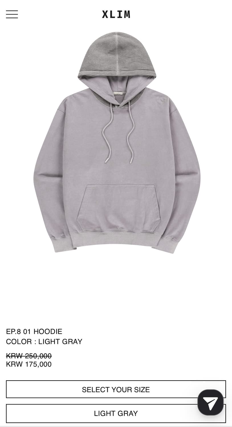 구매) xlim ep.8 01 hoodie 엑슬림 후디 L 상품이미지1