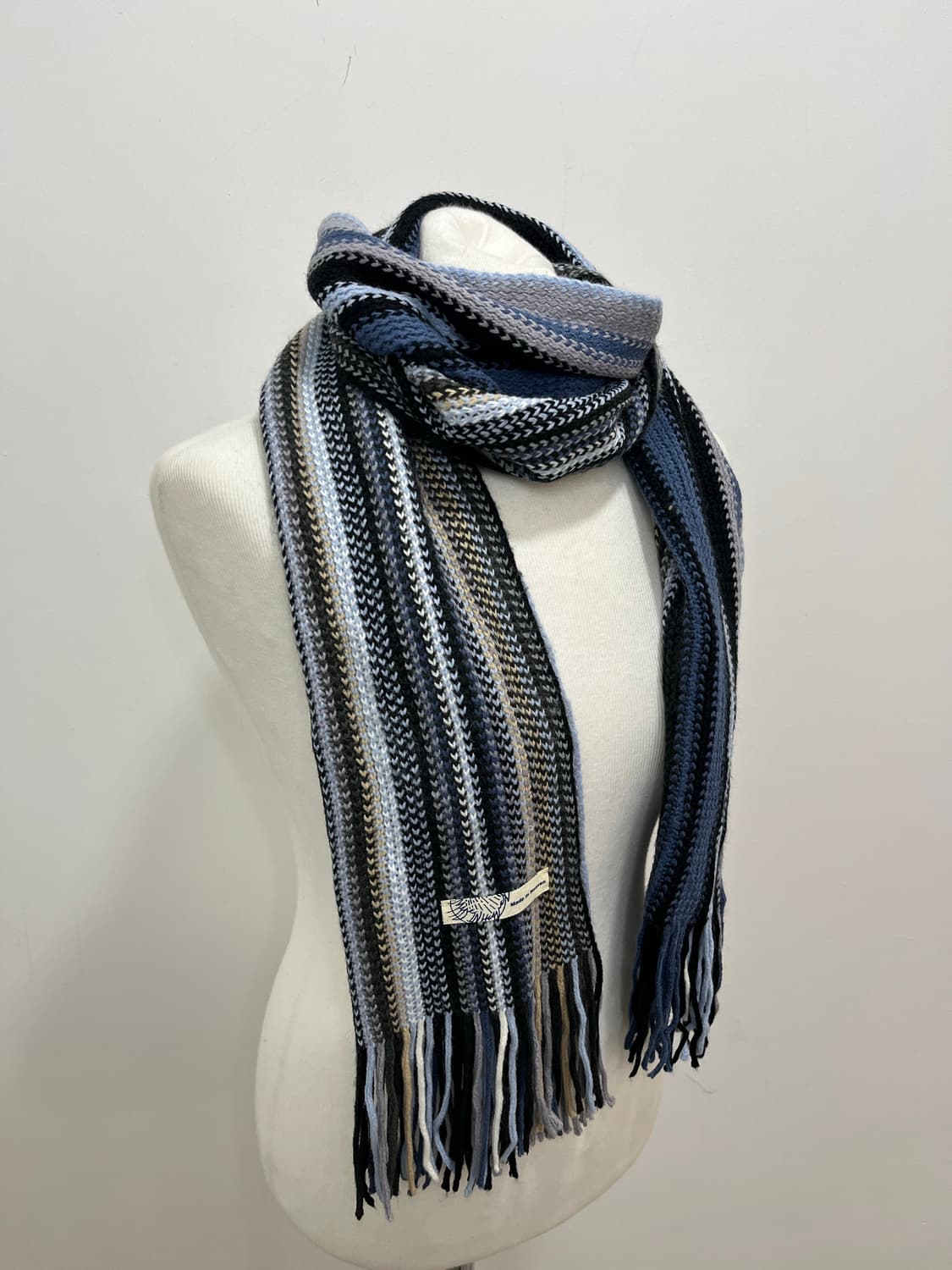 일본 빈티지 모리걸 소라맛 스트라이프 머플러 상품이미지3