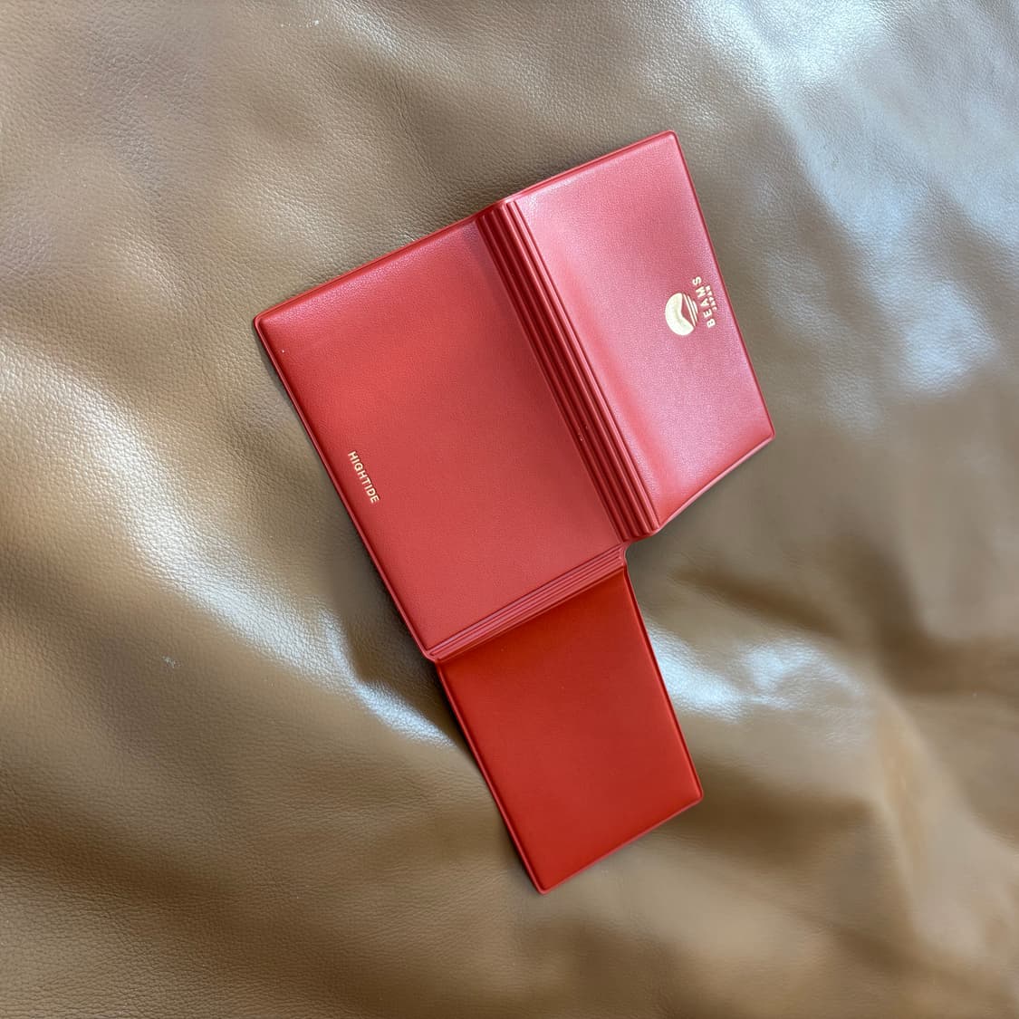 Beams 빔즈 빔스 레더 카드 지갑 레드 브라운 상품이미지8