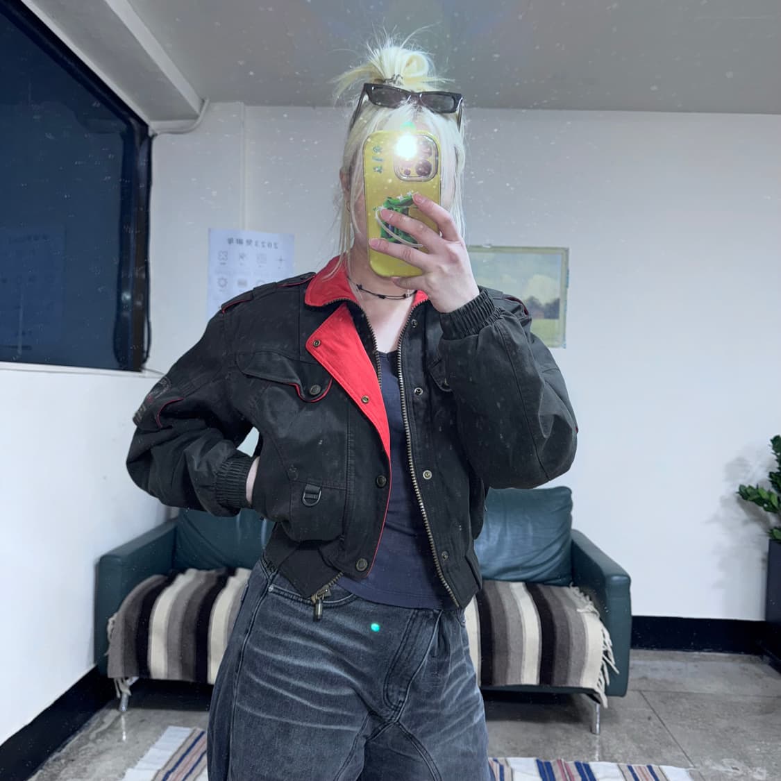 투티/0094 killy 아식스 블랙 워크 크롭 자켓 밀리터리 상품이미지2