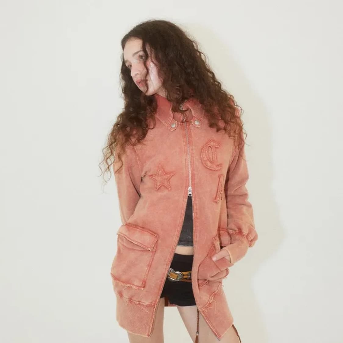 에즈이프캘리 빈티지 워싱 집업 드레스 상품이미지3