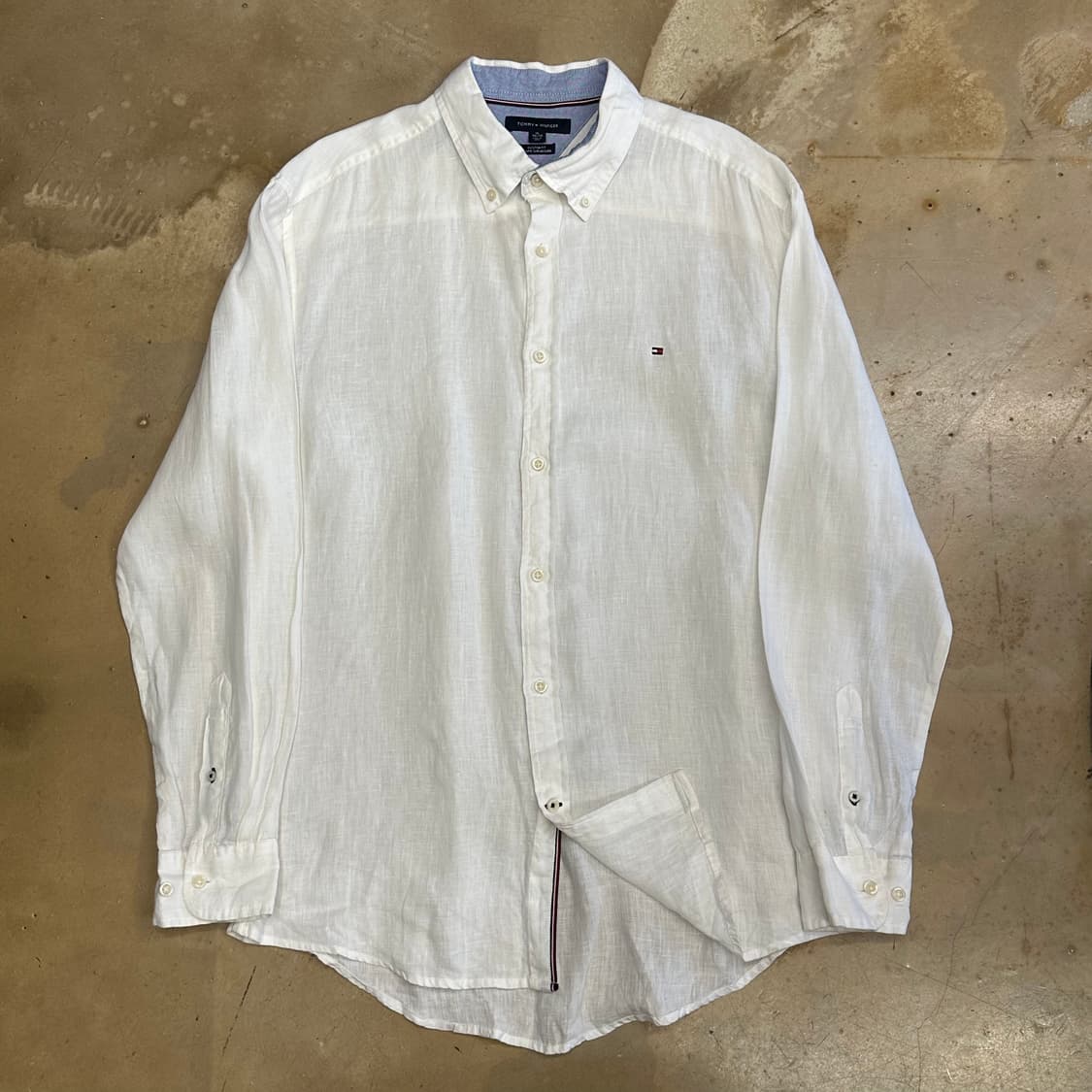 XL 타미힐피거 커스텀핏 린넨 화이트 셔츠 상품이미지2