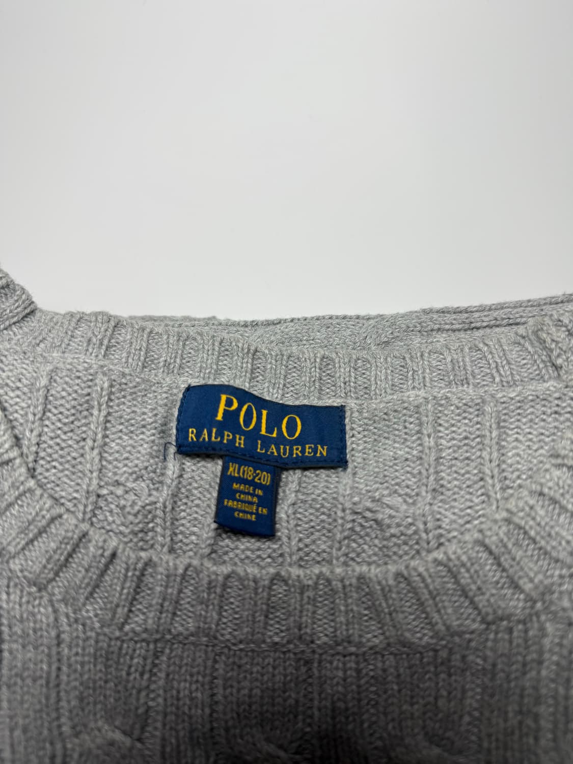폴로 랄프로렌 케이블 니트 스웨터 회색 상품이미지2