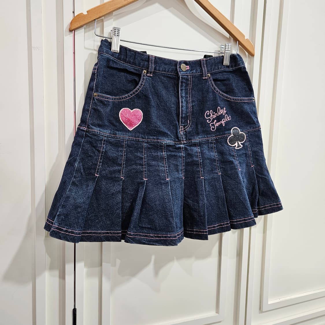 셜리템플 데님 플리츠 스커트 상품이미지2