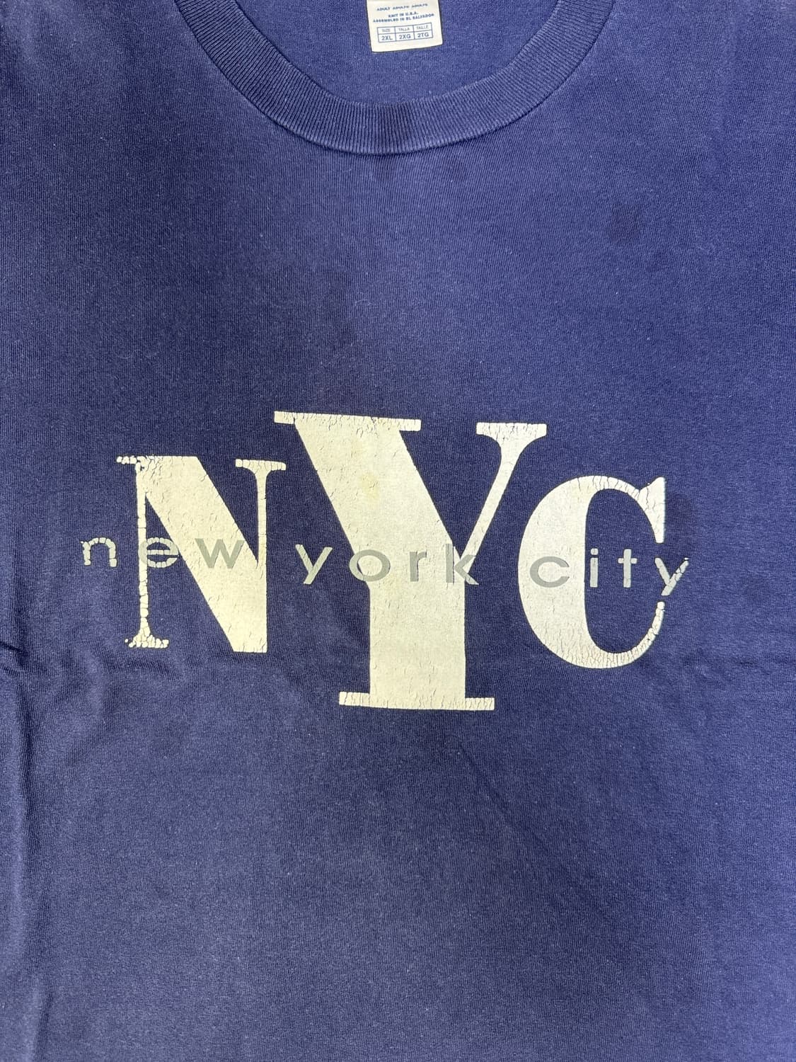 빈티지 뉴욕시티 NYC 레터링 티셔츠 2XL 상품이미지2