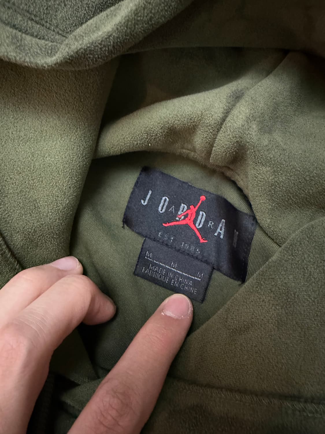 나이키 조던 X 트래비스 스캇 워시드 스웨이드 후드티 올리브 상품이미지5