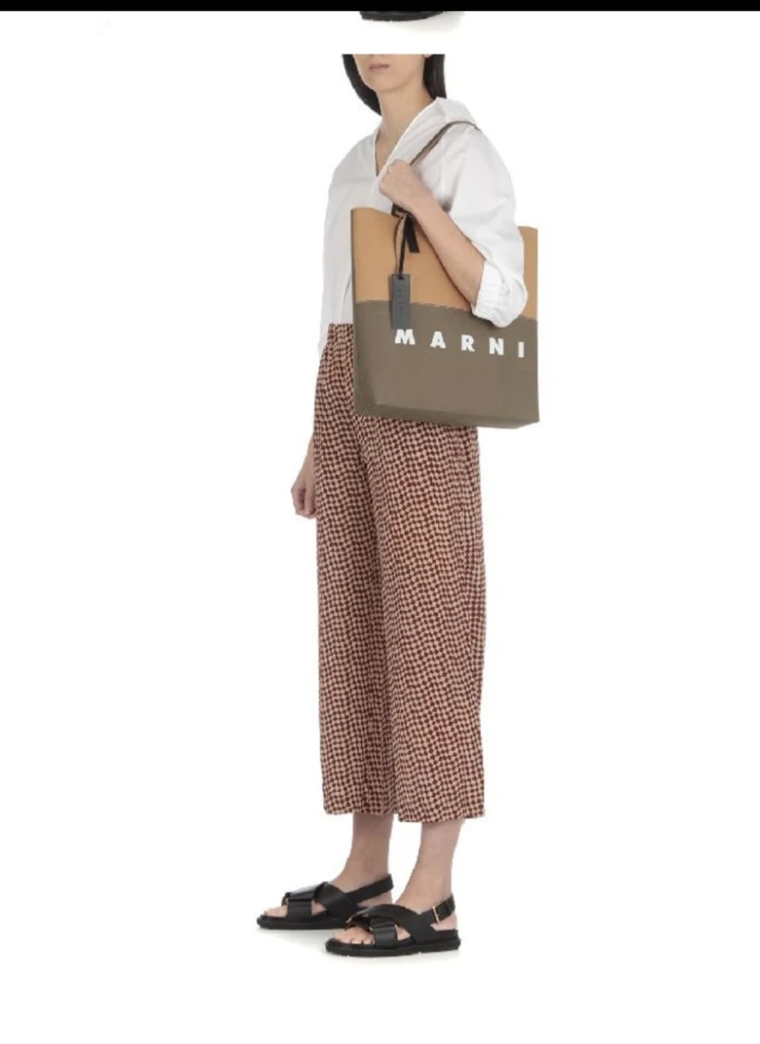 마르니 셀룰로스 로고 바이컬러 토트백  상품이미지4