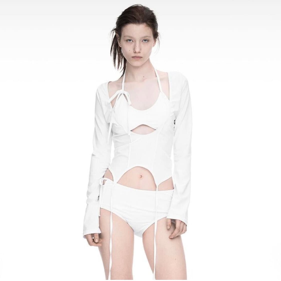 나체 NACHE 수영복 (garter swim suit white) 상품이미지1