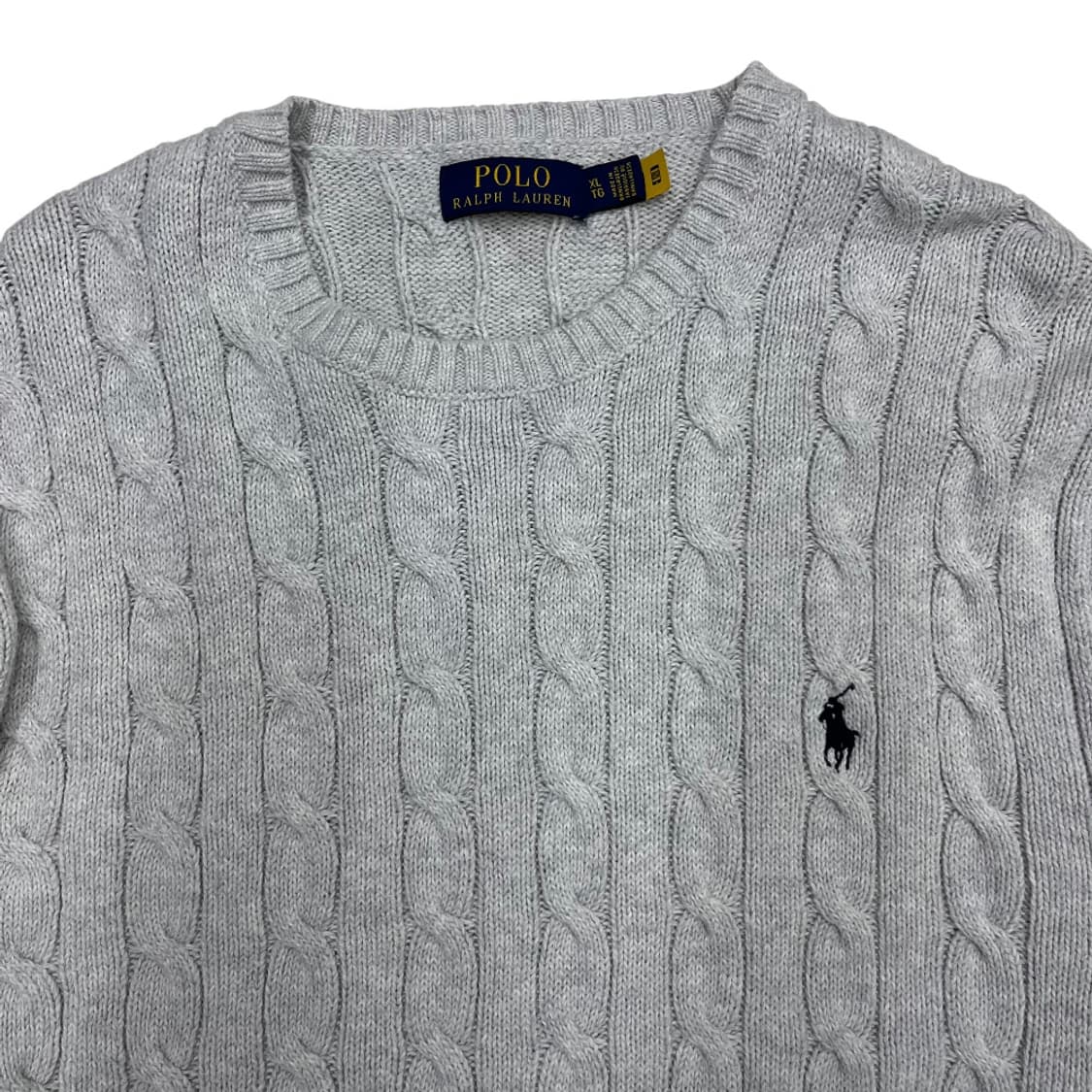 폴로 랄프로렌 네이비포니 백멜란지 꽈배기 니트 XL 상품이미지4