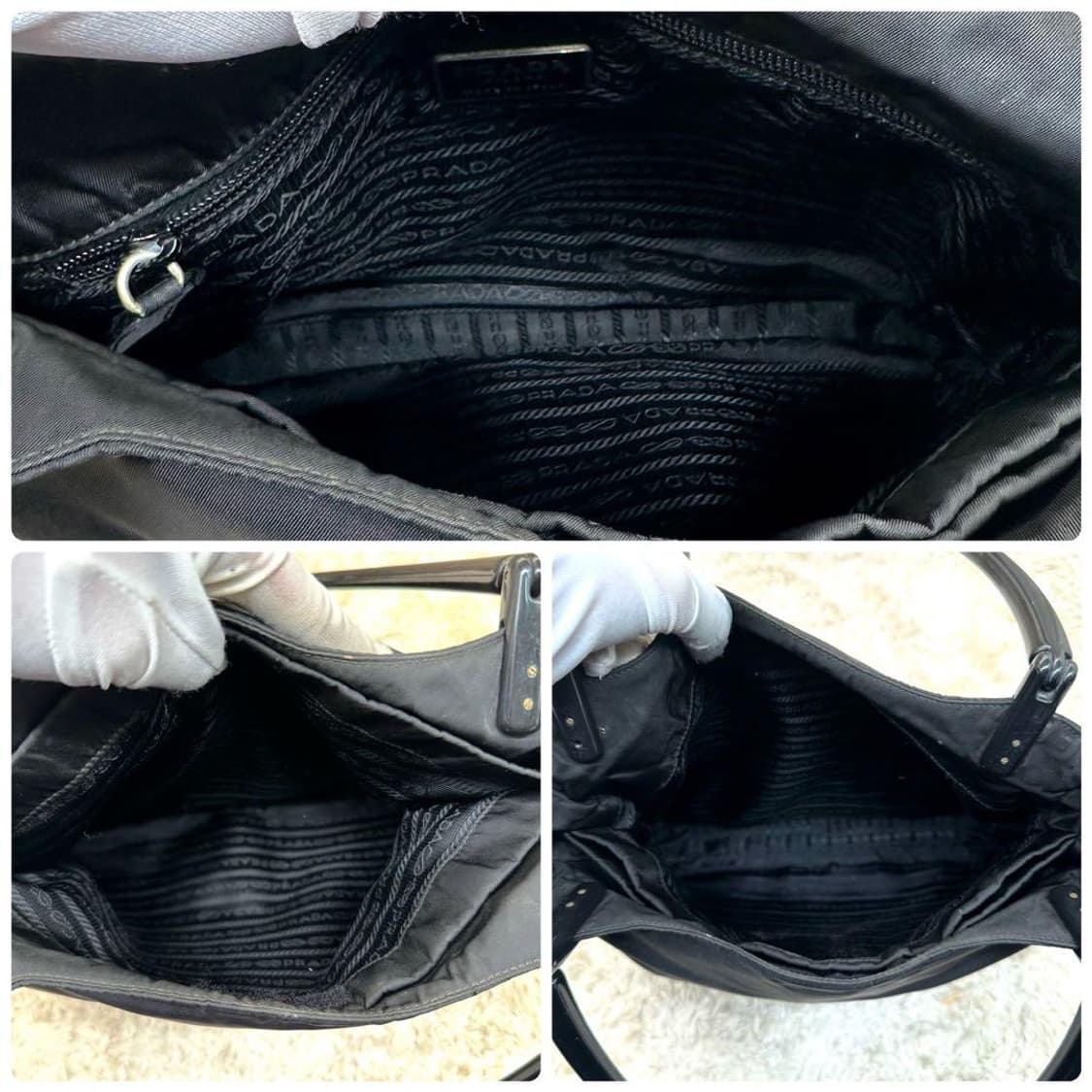 프라다 로고플레이트 나일론 토트백 상품이미지5