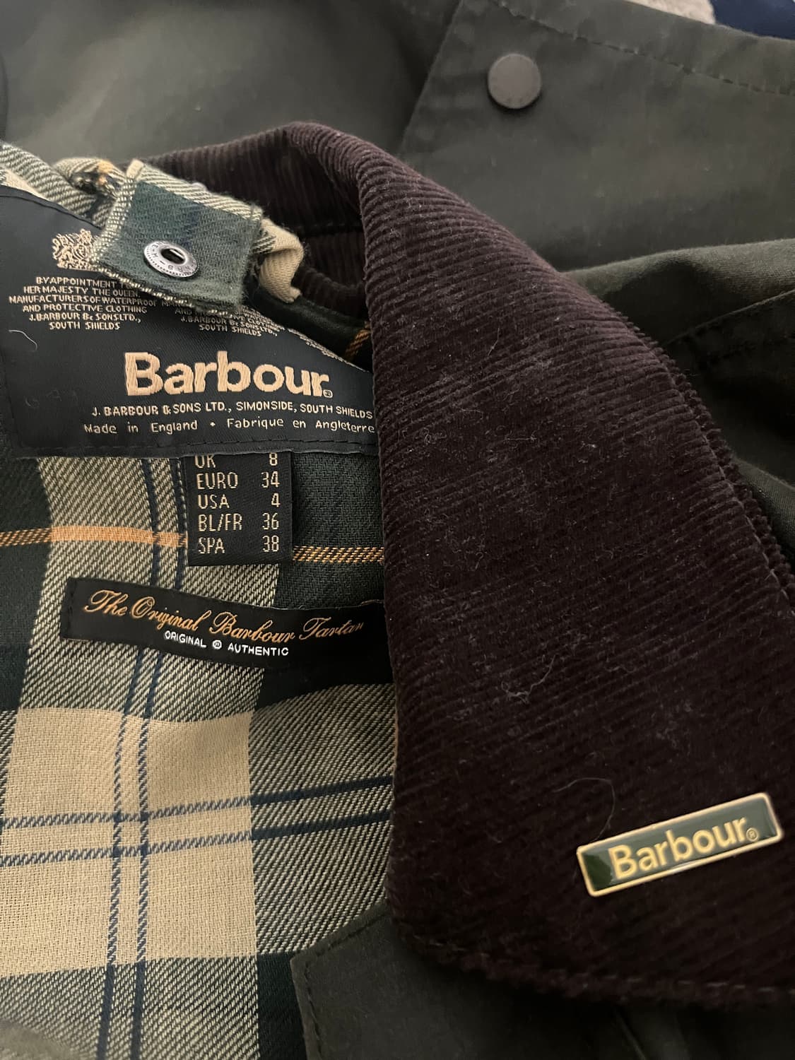 바버 비데일 왁스자켓 세이지 34사이즈 상품이미지6