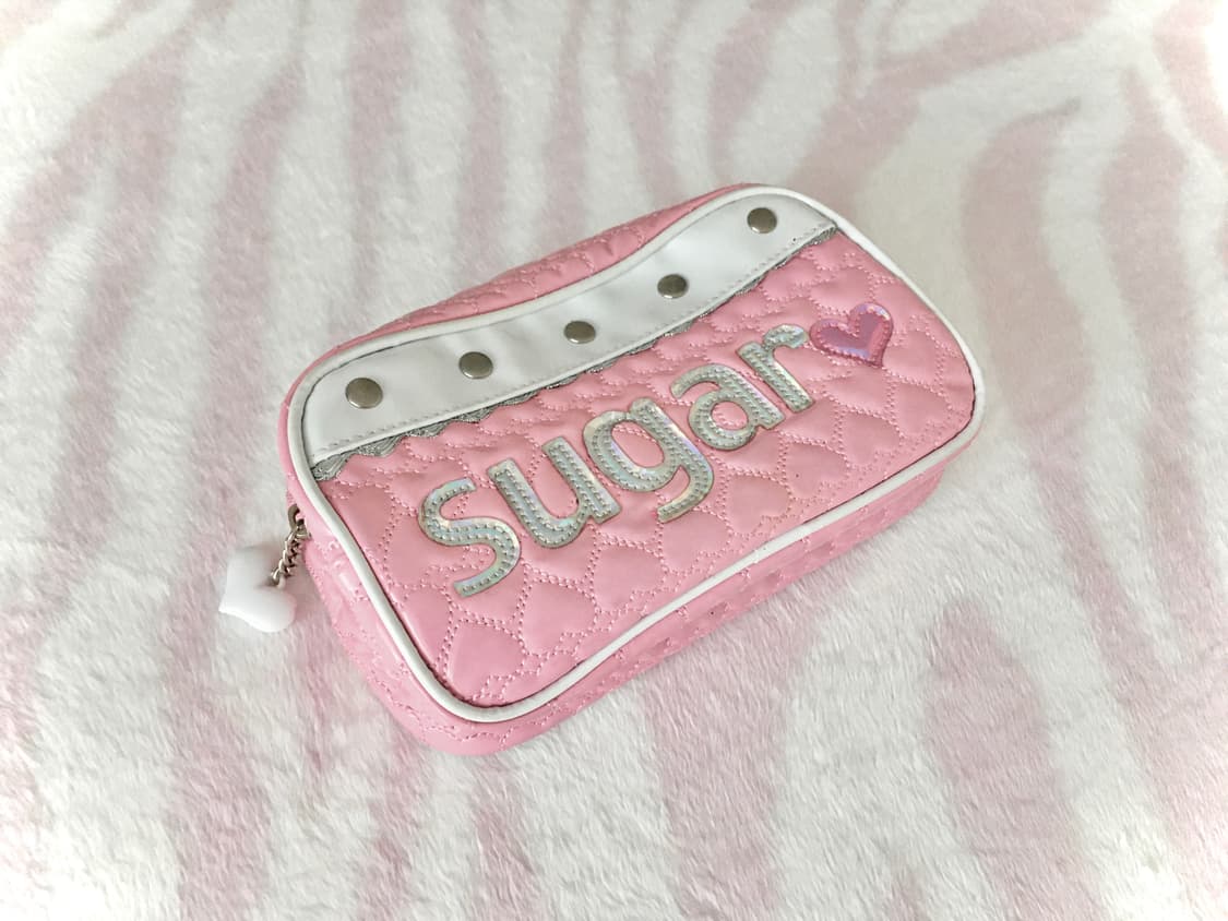 Sugar 하트퀼팅 흰핑 갸루 파우치 필통 헤이세이 상품이미지1