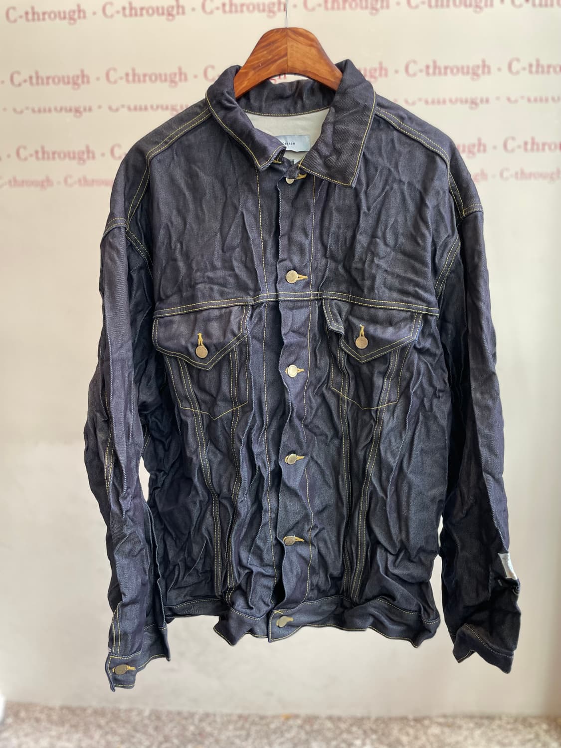 Facetasm 퓨어 울 링클 데님 자켓 상품이미지1