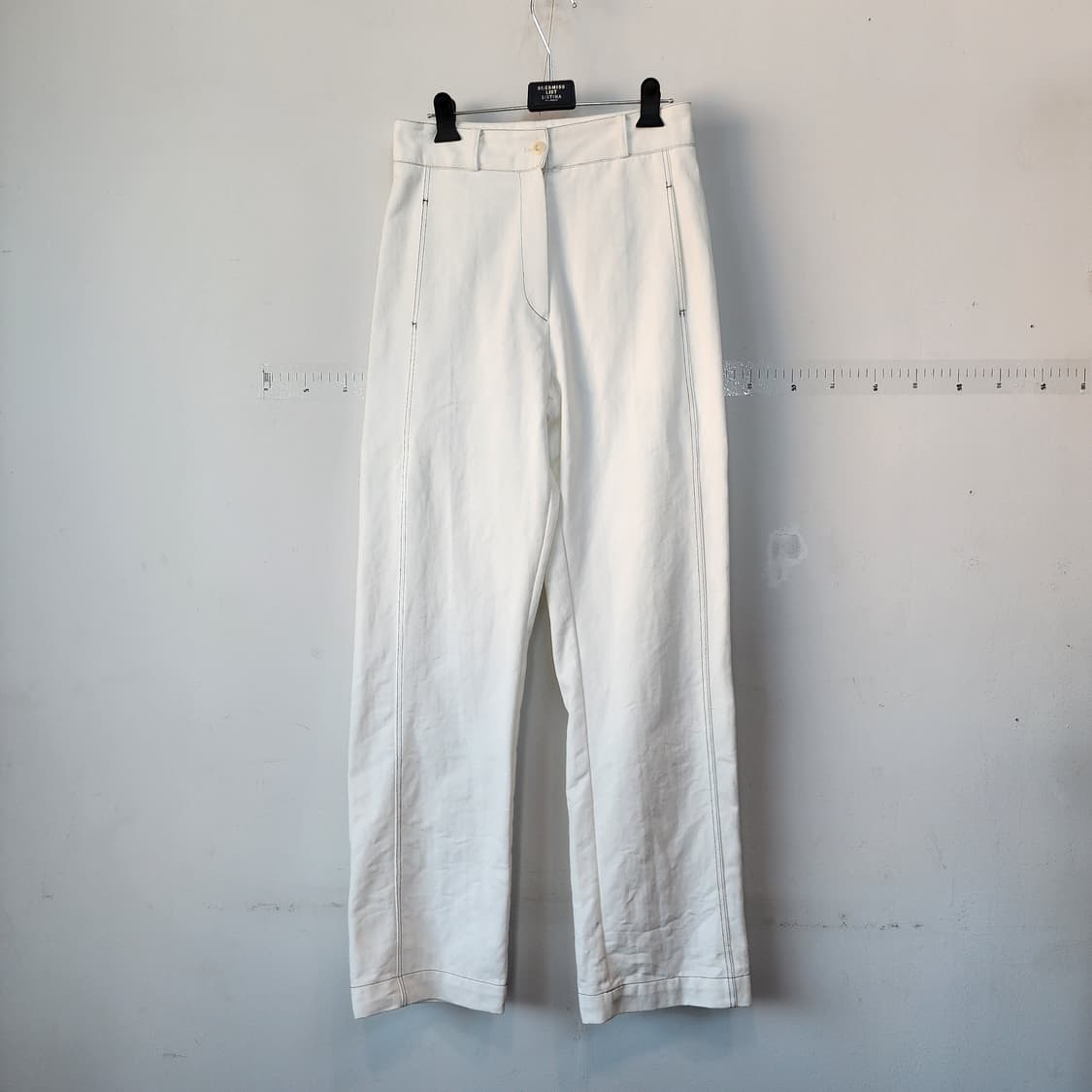 POST MODERN 화이트 스티치 데님 팬츠 상품이미지1