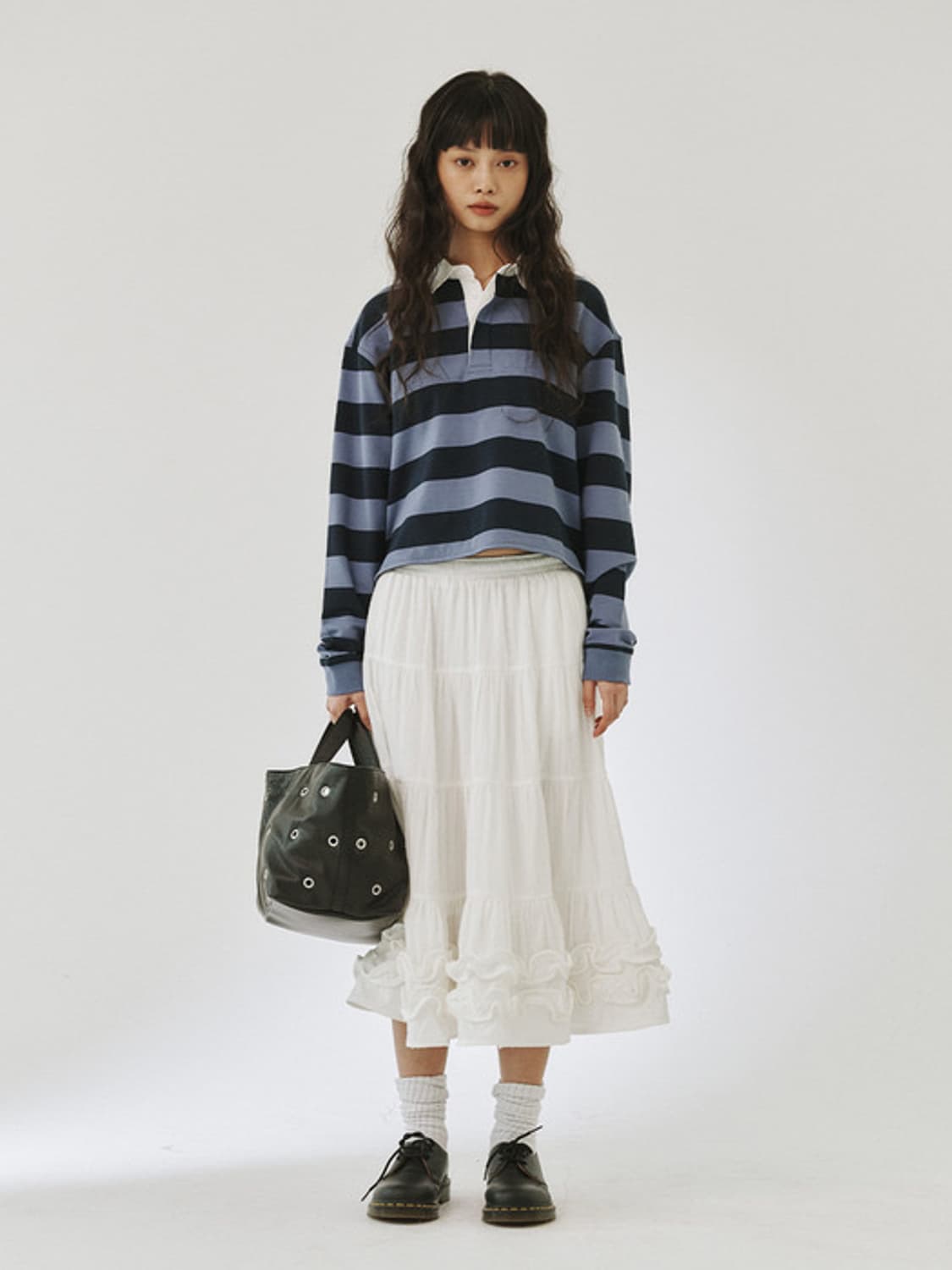 플리즈프로젝트 미들 프릴 스커트 화이트 상품이미지2