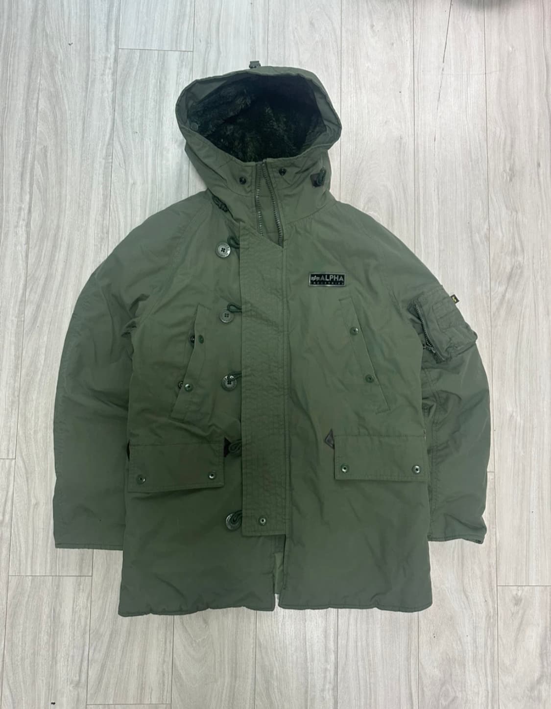 알파인더스트리 S-M 카키 야상 점퍼 파카 상품이미지1
