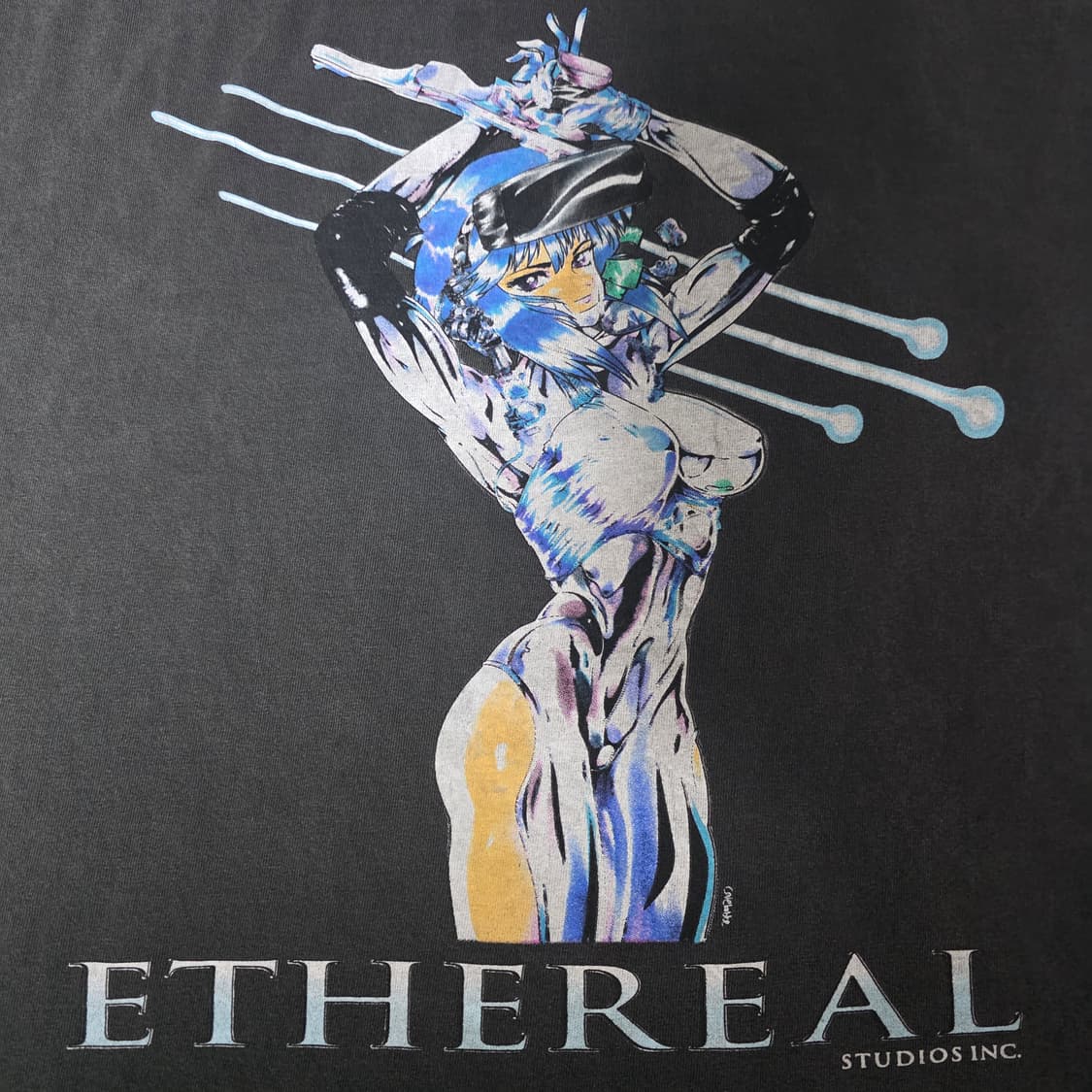 [XL] 공각기동대 부틀렉 이더리얼 스튜디오 페이드 블랙 티셔츠 상품이미지2