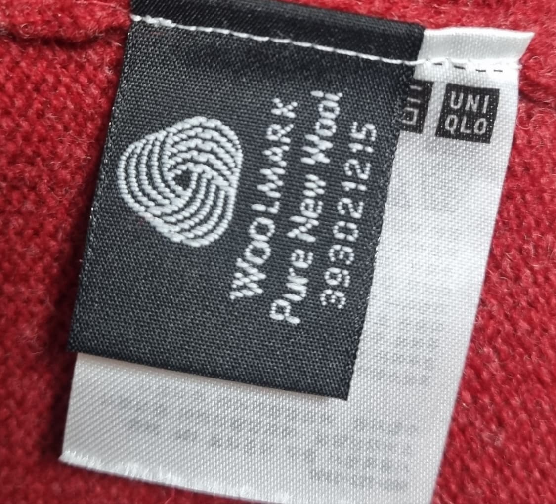 XL ) 유니클로 레드 퓨어 뉴 울100% 니트 가디건 상품이미지4