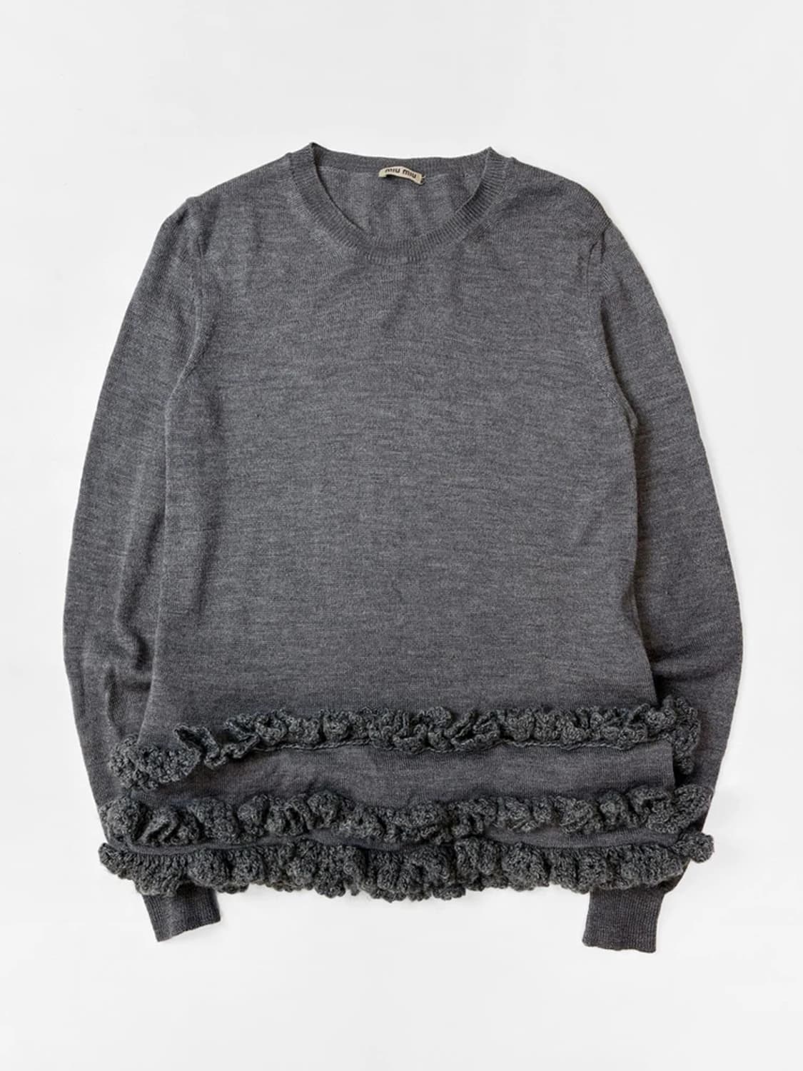 미우미우 MIUMIU 러플 울 모헤어 혼방 니트 PN5704 상품이미지1