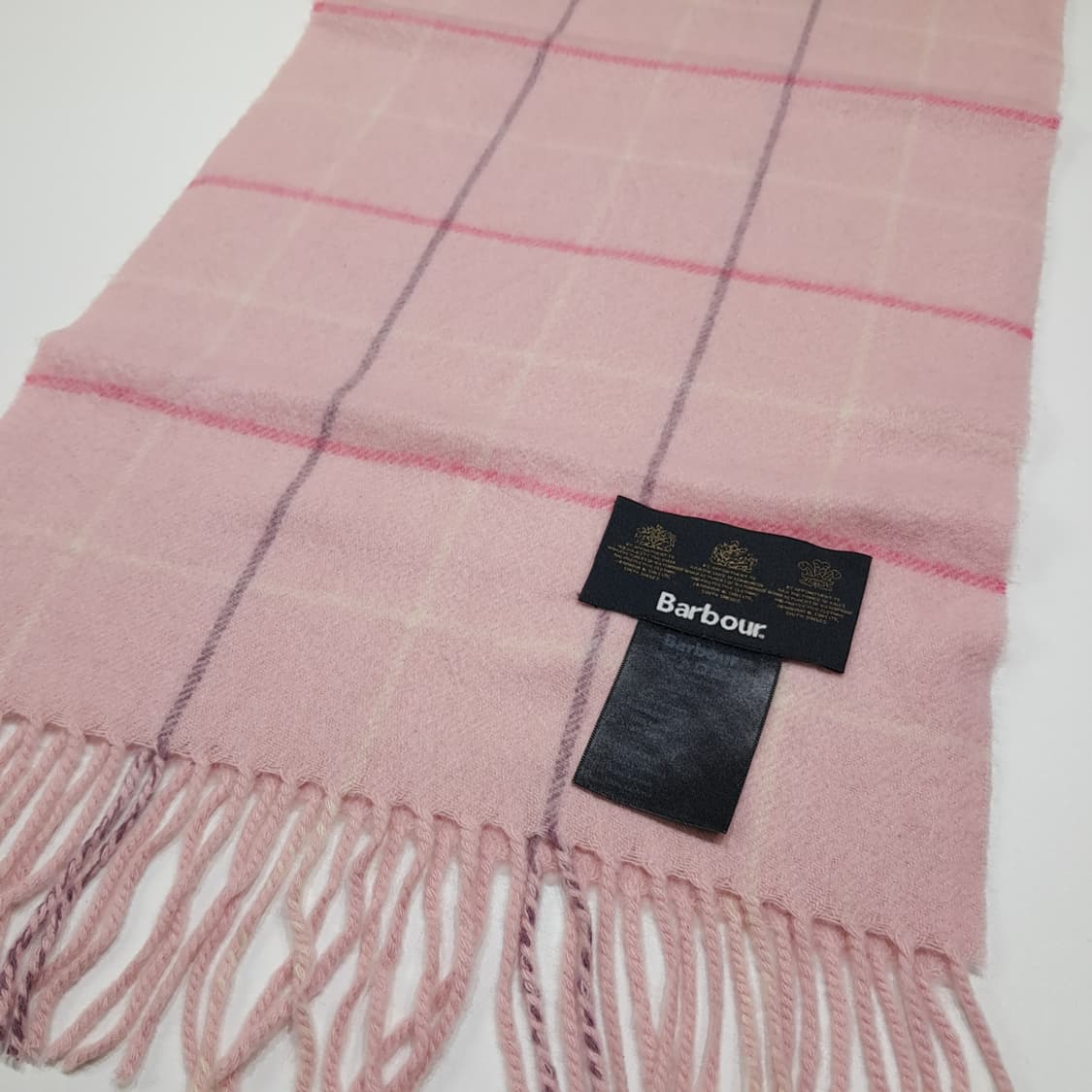 MX646 바버 00s 캐시미어 윈도우페인 핑크 머플러 목도리 상품이미지4