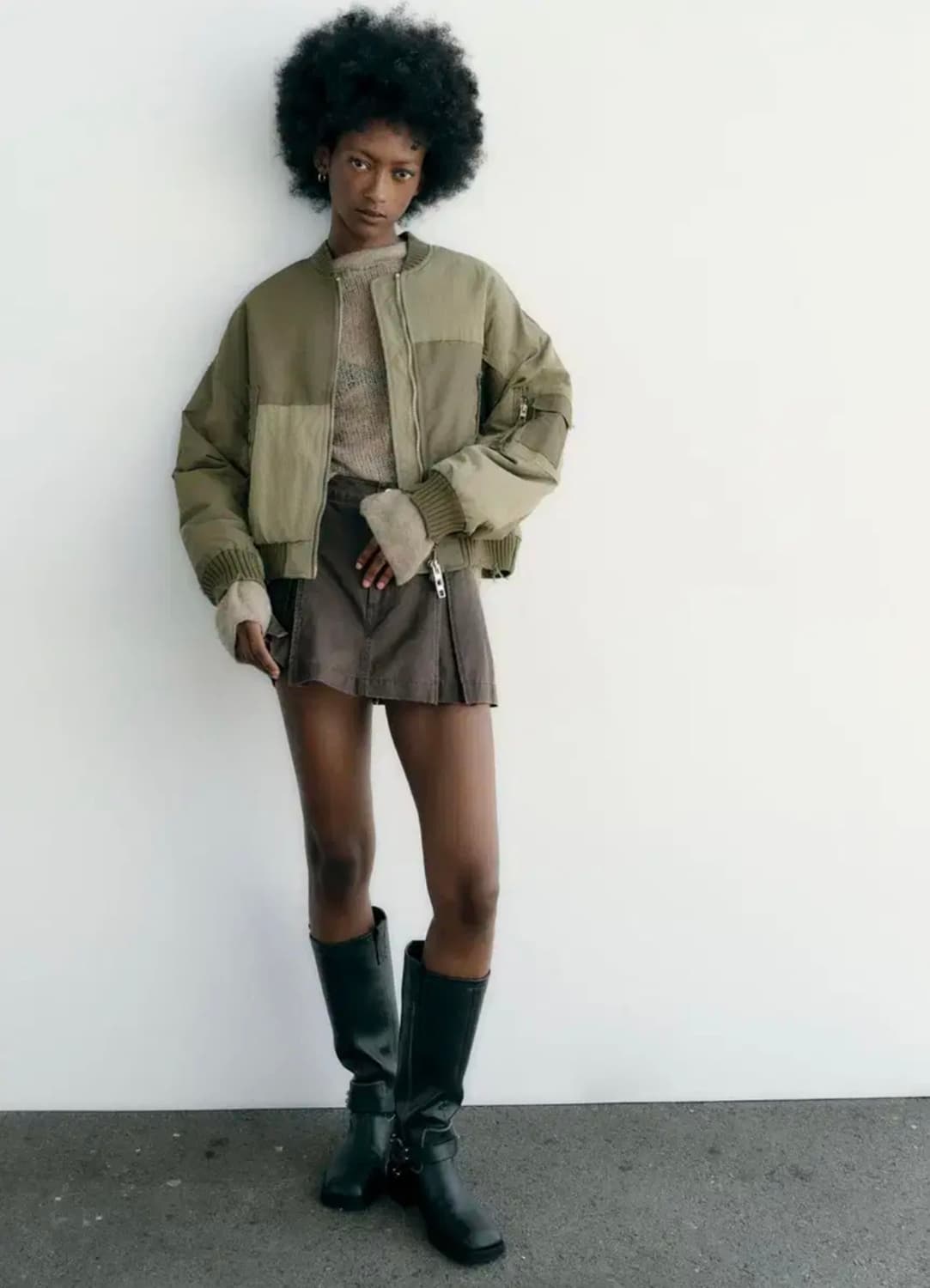 자라(ZARA)/패치워크봄버재킷/xs 상품이미지1