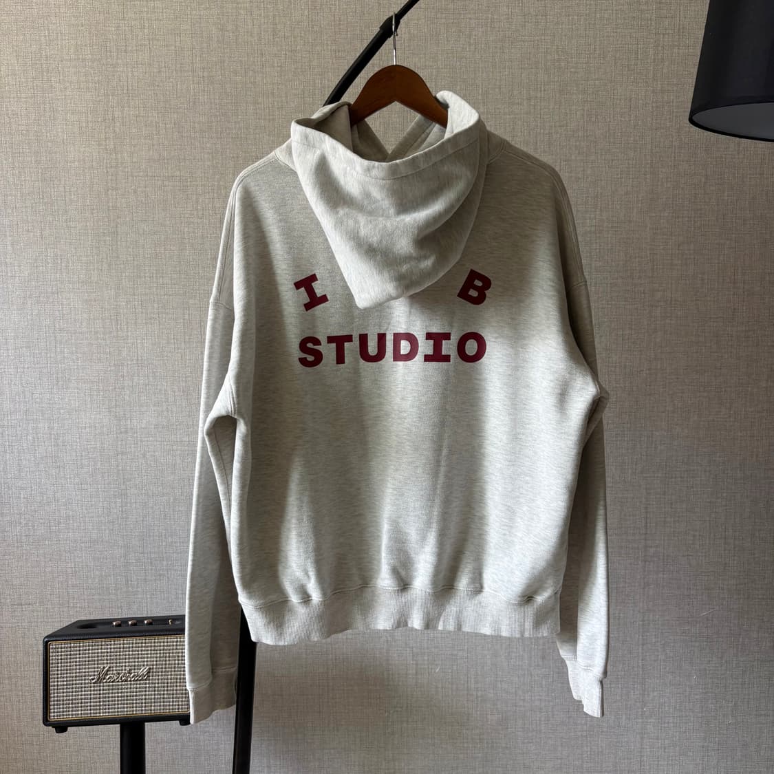 IAB STUDIO 오트밀 버건디 후드티 상품이미지4