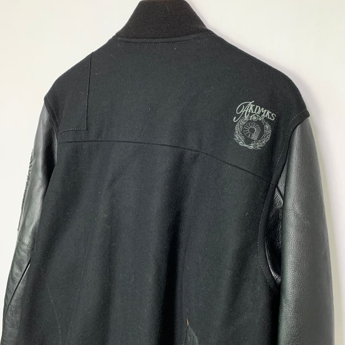 아카데믹스 블랙 레더 배색 봄버 스타디움 자켓 빈티지 00s스트릿칼하트 상품이미지6