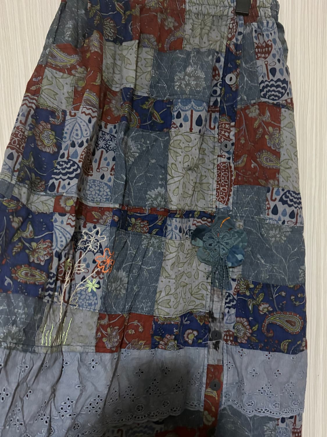 패치워크 패턴 롱스커트 히피 에스닉 보헤미안 상품이미지4