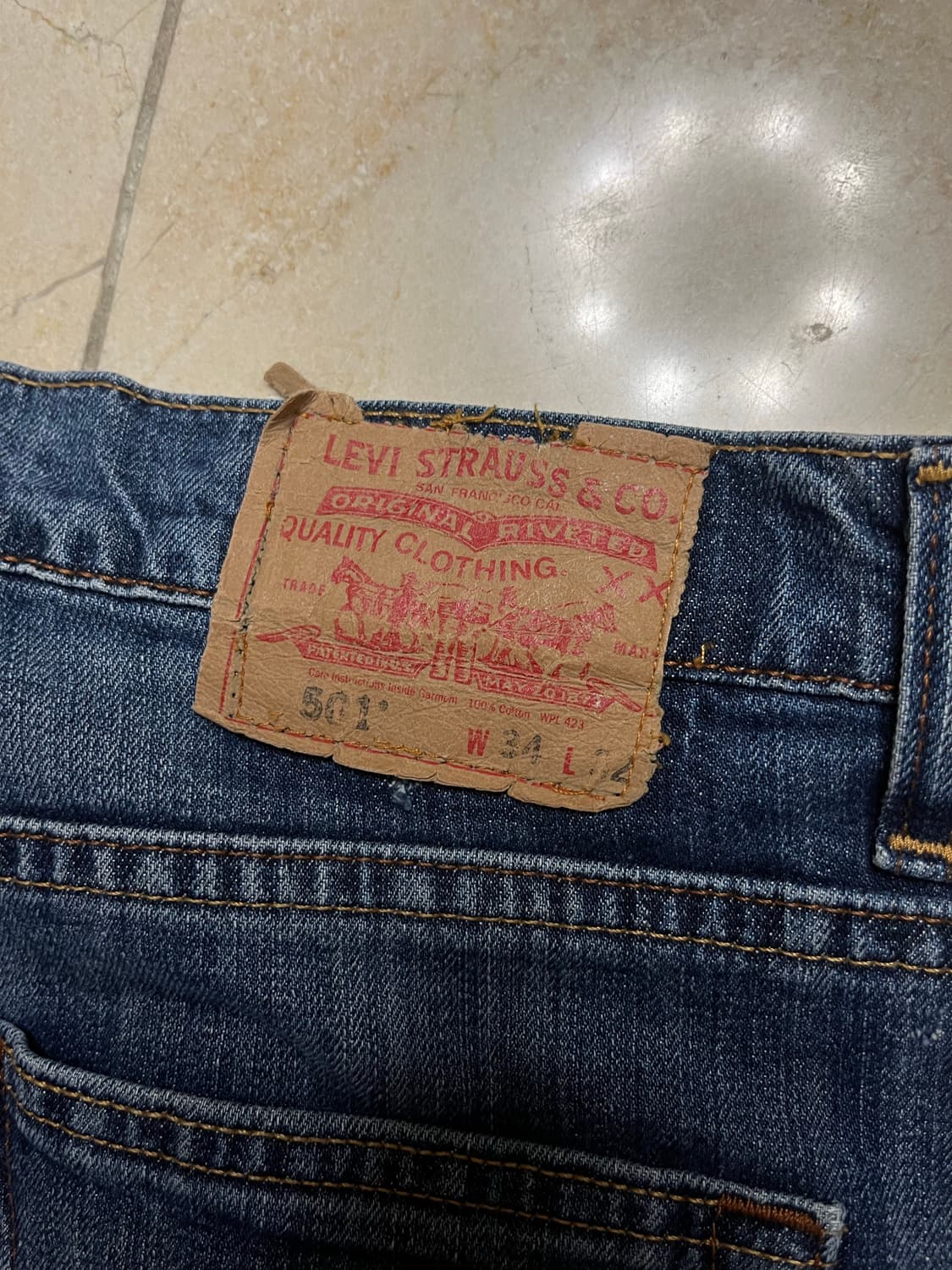 리바이스 501 W34 L32 (청) 상품이미지2