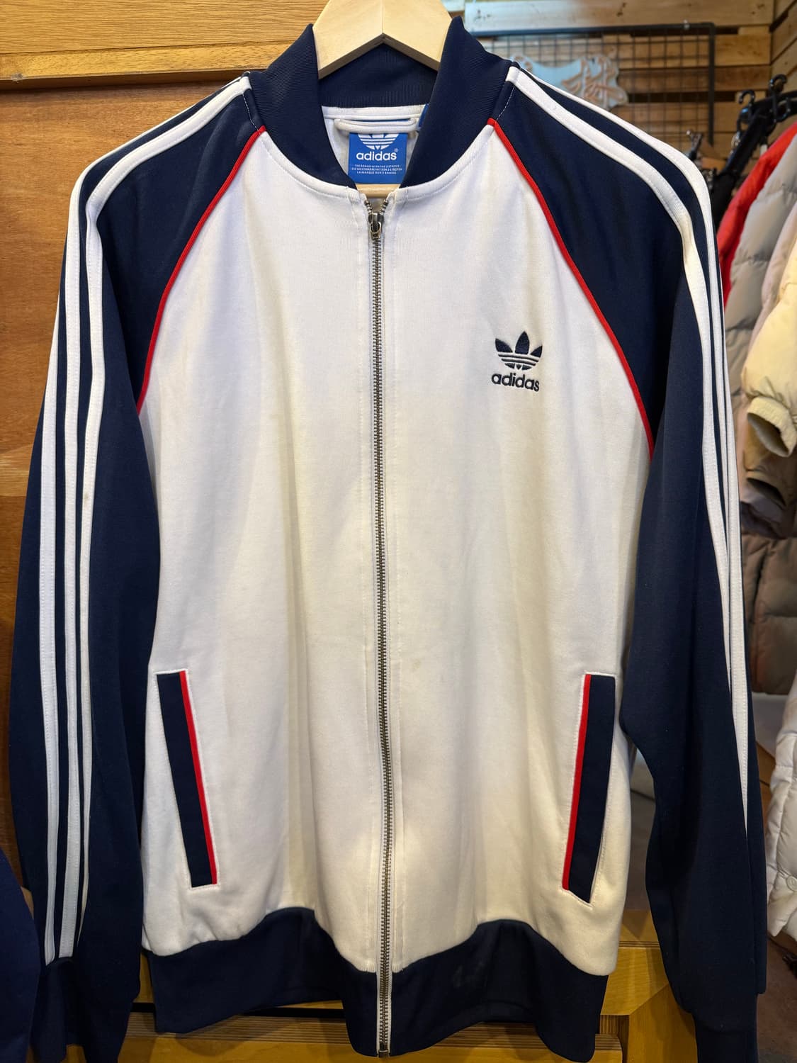 아디다스 남흰 단가라 져지 상품이미지1