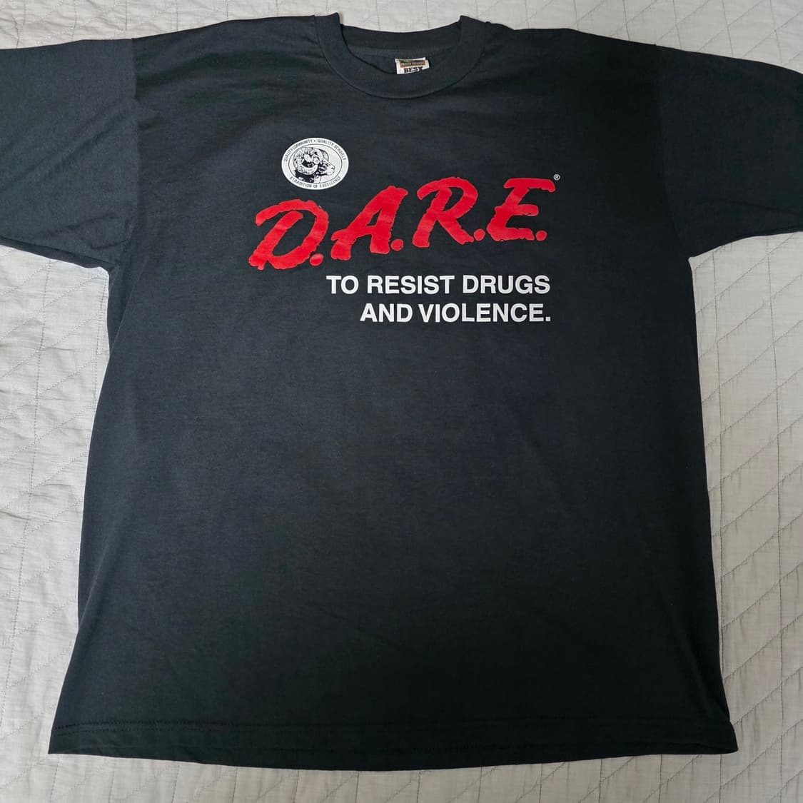 [XL] 90s 빈티지 DARE 티셔츠 블랙 ver. 후룻3 백프린트 상품이미지1