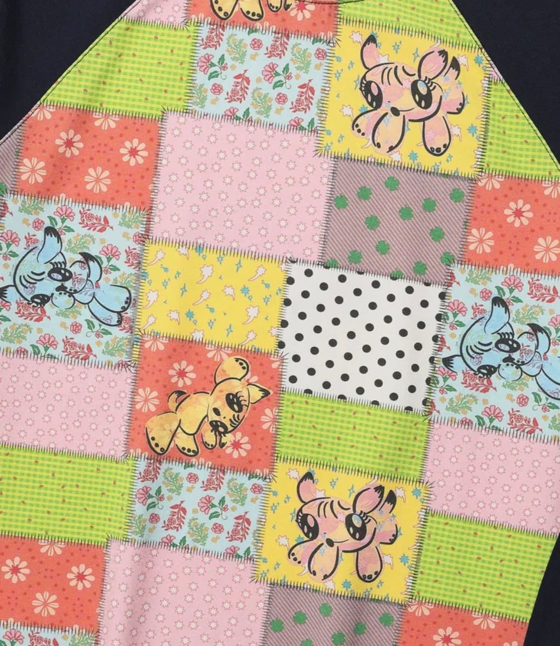 PATCHWORK QUILTED PRINTED 3/4 SLEEVE TEE 상품이미지2