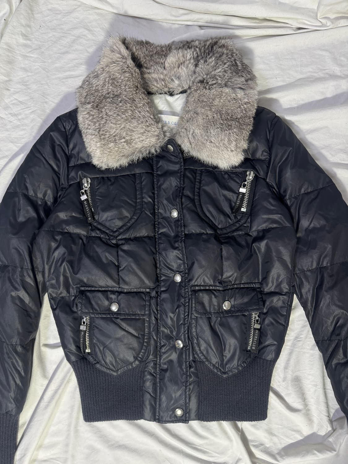 I blues club 멀티 포켓 퍼 칼라 다운 자켓 y2k lgb  상품이미지5