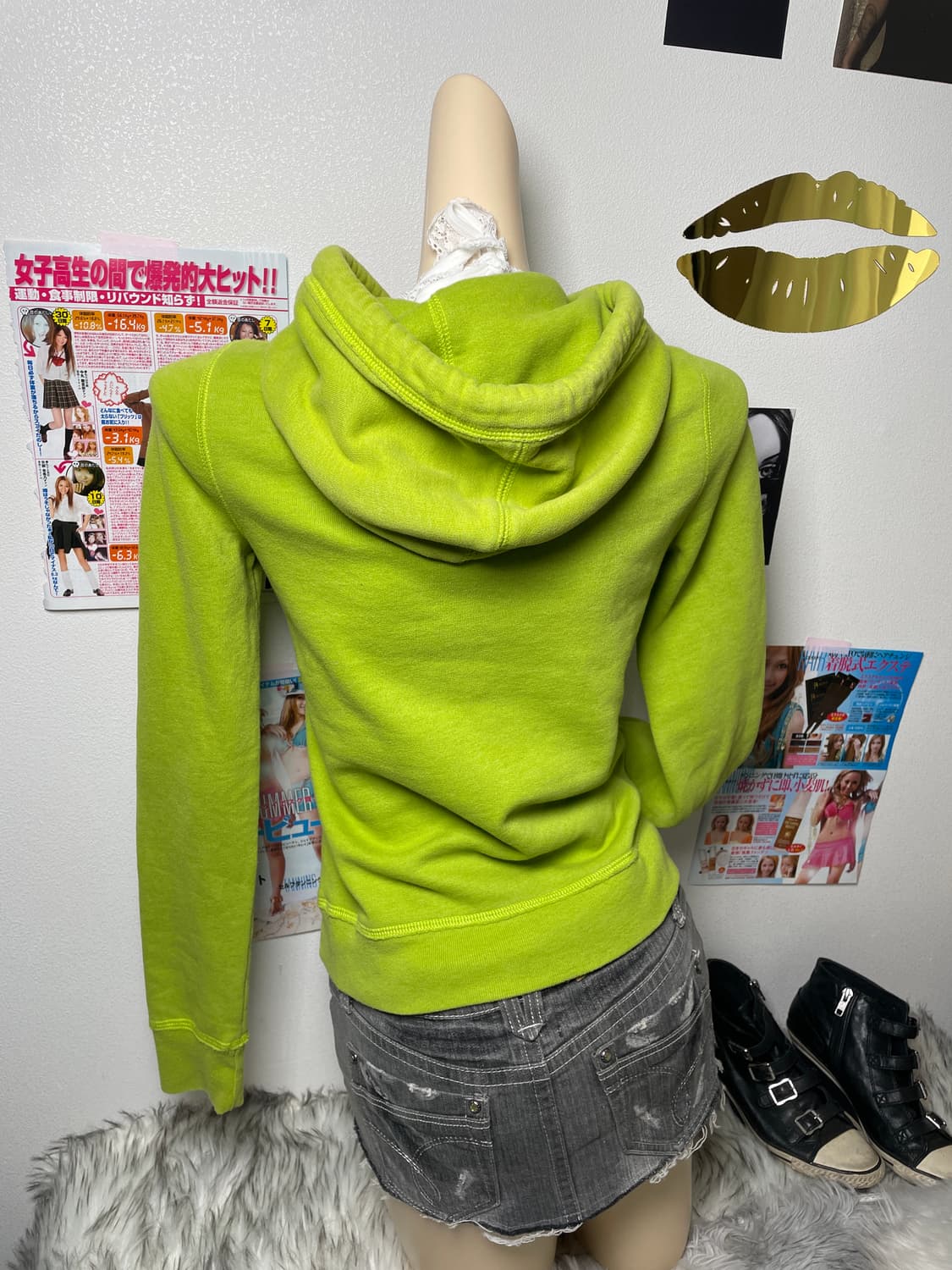 Abecrombie 연두 그린 후드티 상품이미지2