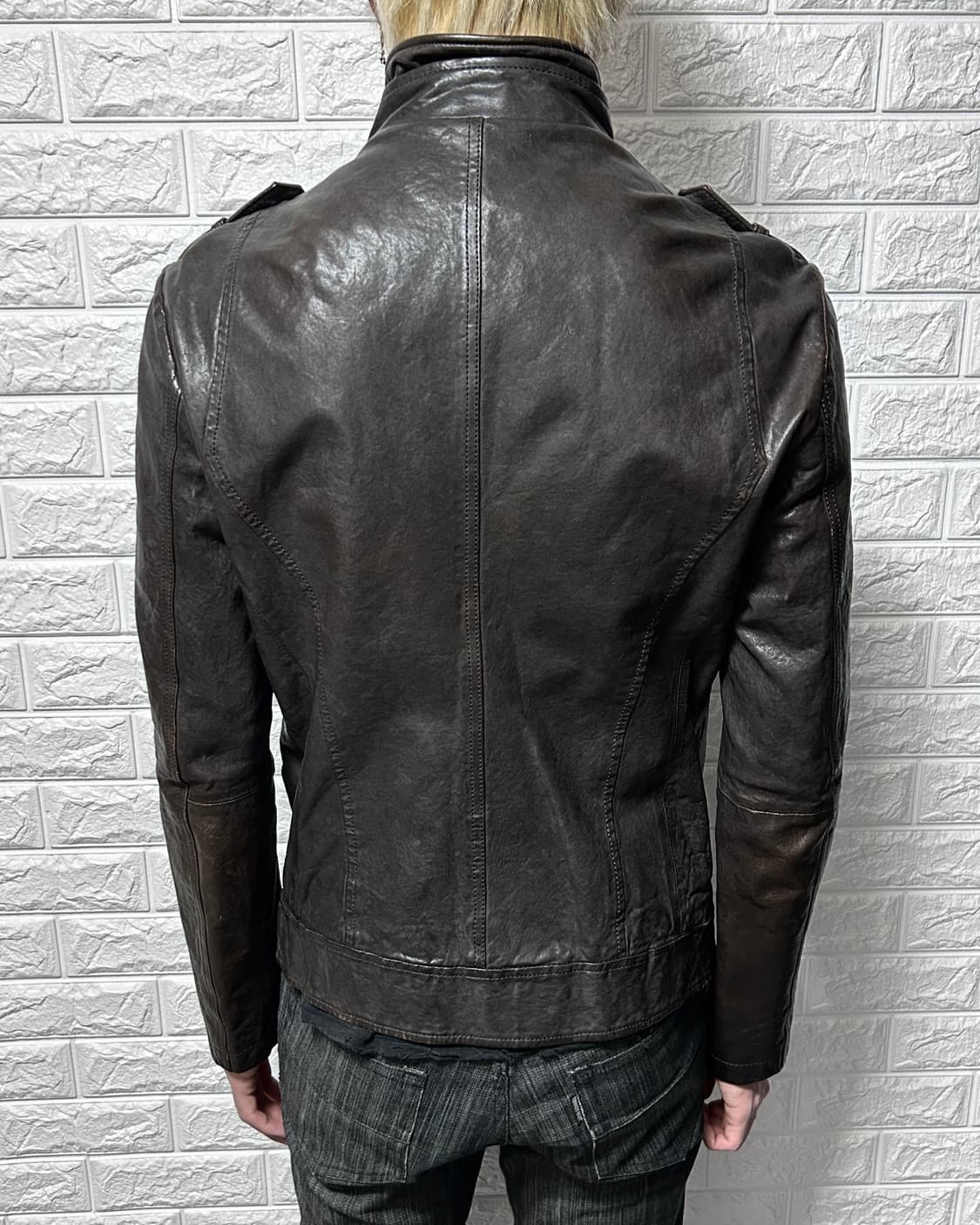 오일 텍스쳐 램스킨 자켓 상품이미지2