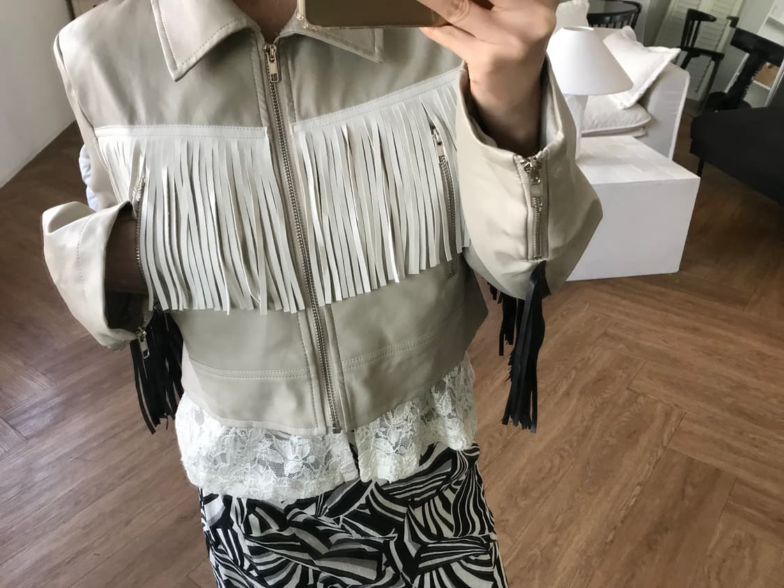 vintage fringe leather jacket 상품이미지6