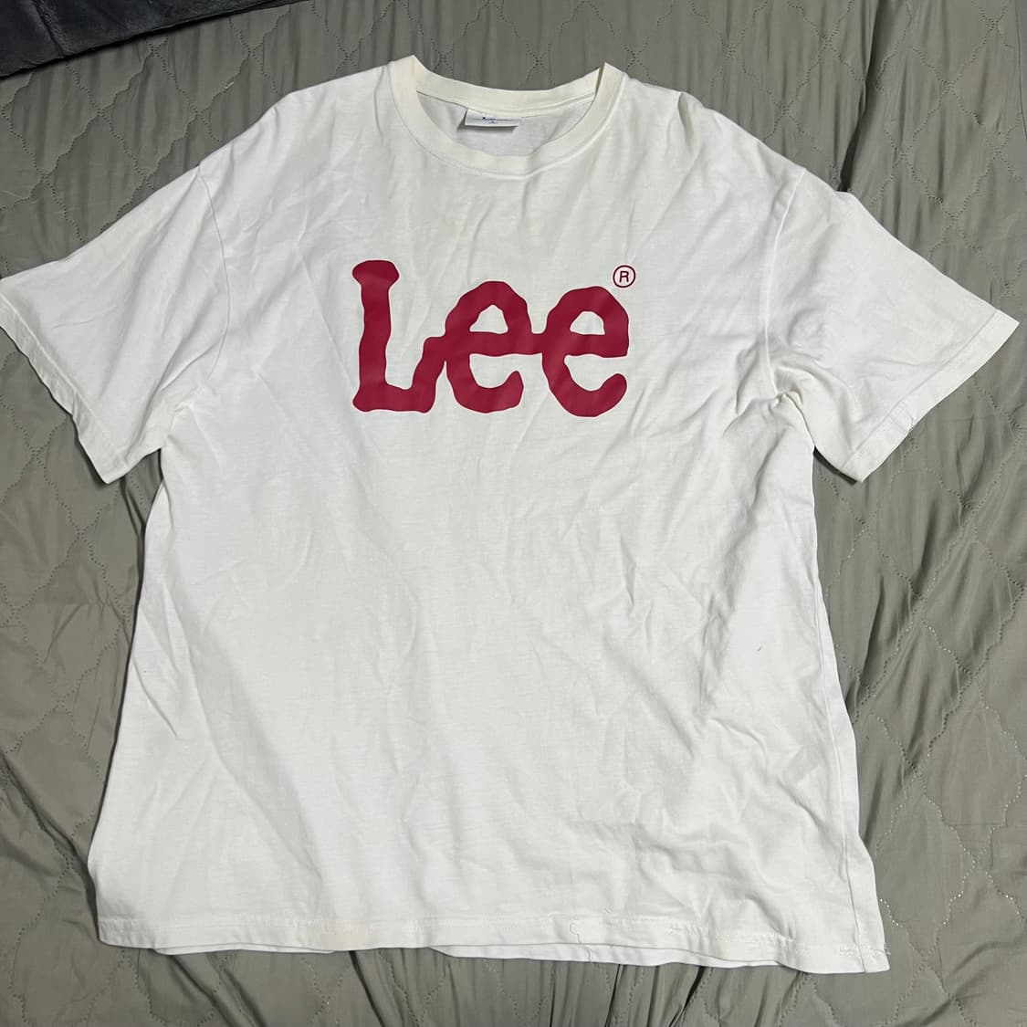 LEE 반팔 화이트 레드 L 반팔티 흰색 데일리 로고 프린팅 상품이미지1