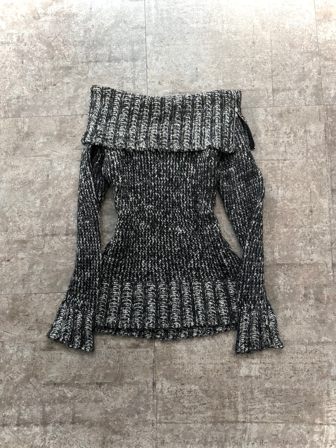 넥 지퍼 오프숄더 니트 울 쇼츠 2pcs SET 상품이미지6