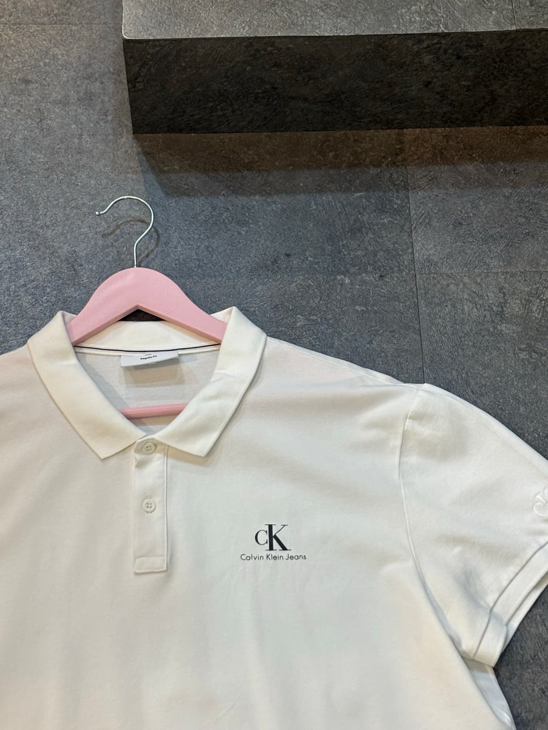 CK 캘빈클라인 반팔 PK 카라티 티셔츠 화이트 110사이즈 상품이미지4